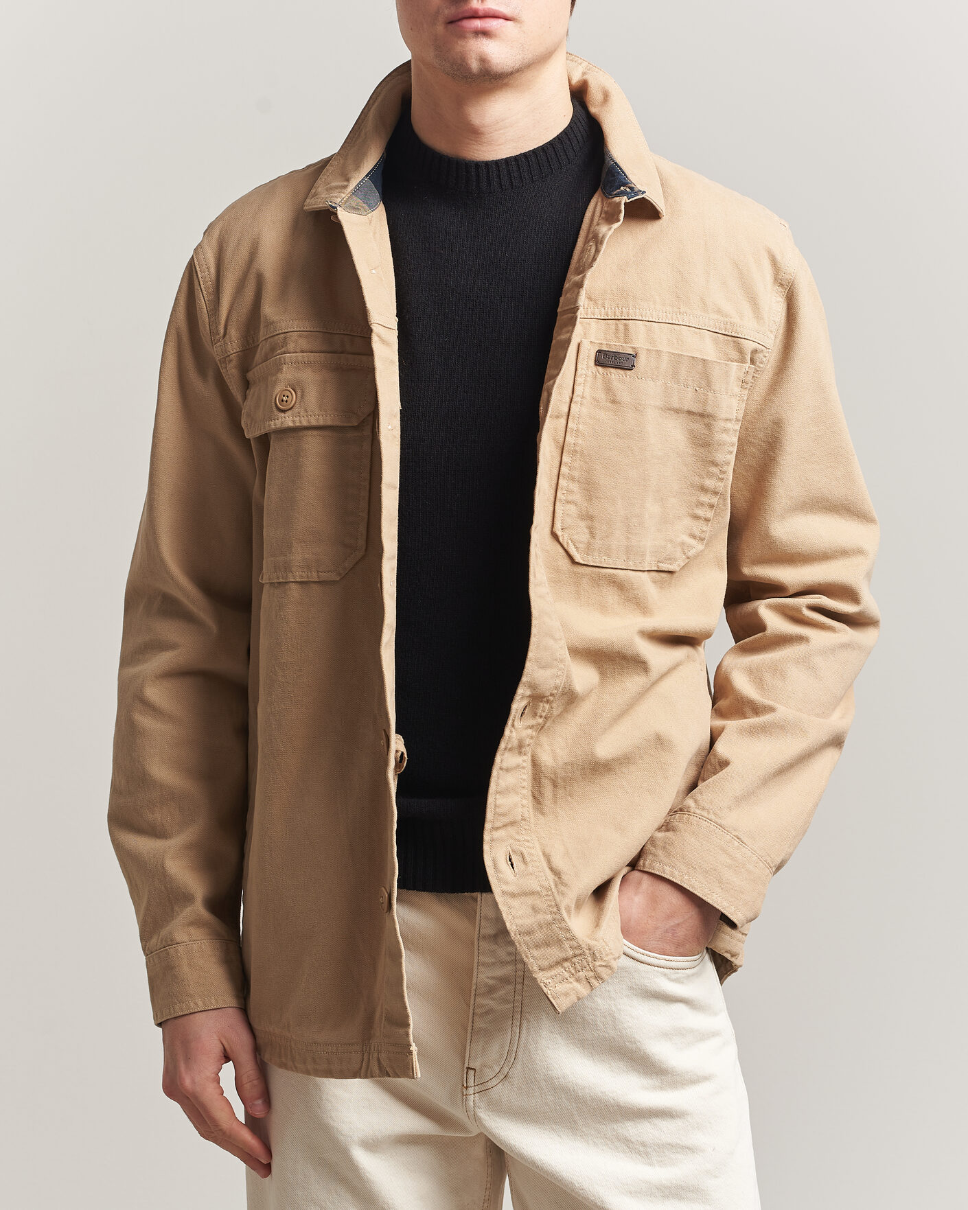 Herre | Skjorter | Barbour Lifestyle | Lingfield Canvas Overshirt Dark Stone