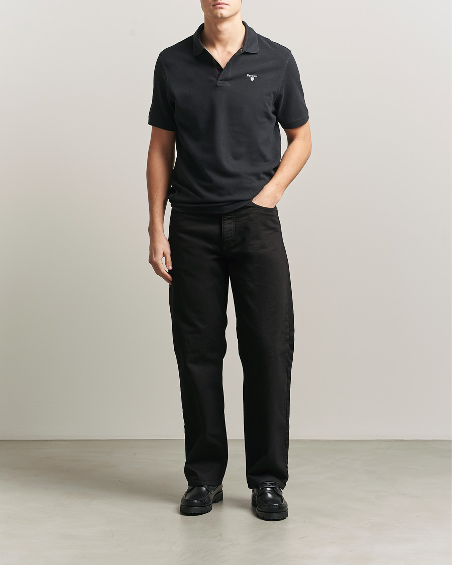 Herre | Polotrøjer | Barbour Lifestyle | Tartan Pique Polo Black Classic