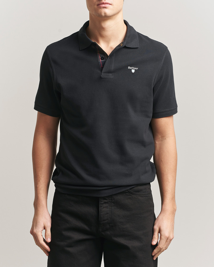 Herre | Polotrøjer | Barbour Lifestyle | Tartan Pique Polo Black Classic