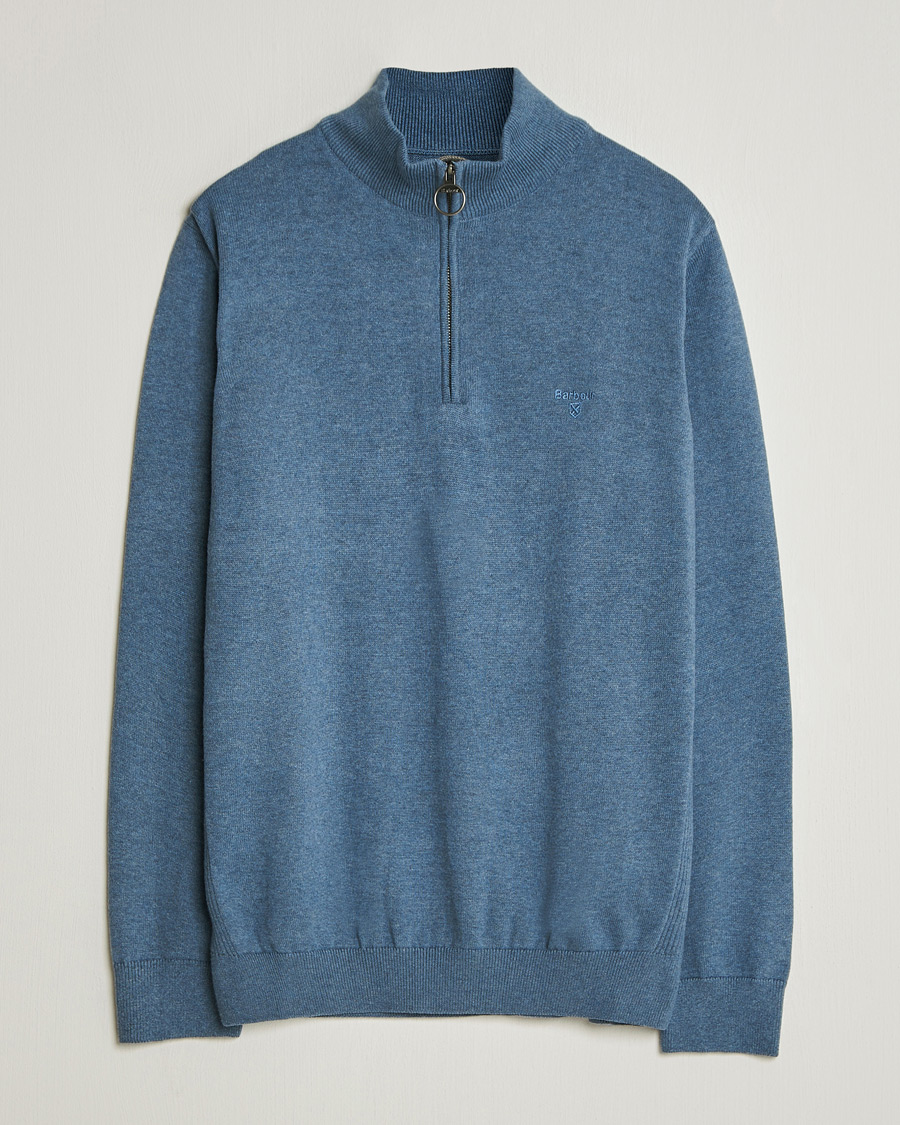 Herre | Trøjer | Barbour Lifestyle | Cotton Half Zip Dusk Blue