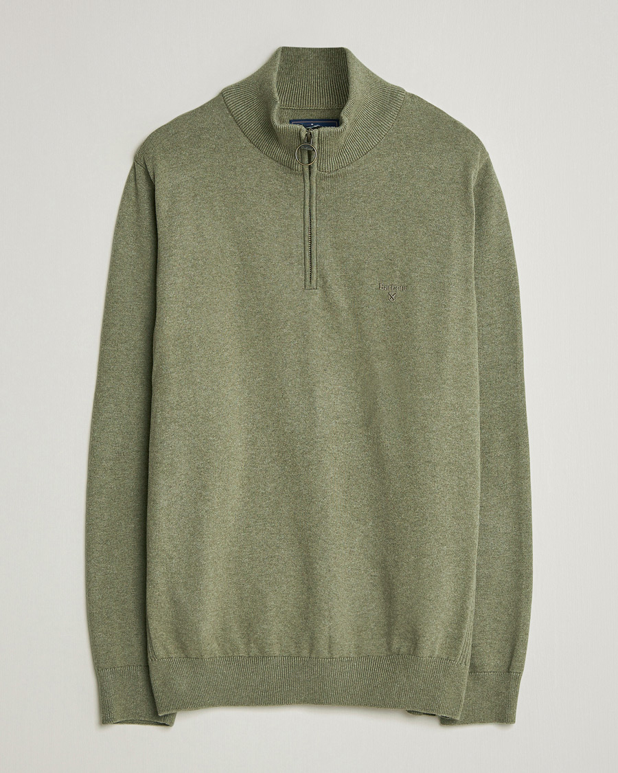 Herre | Trøjer | Barbour Lifestyle | Cotton Half Zip Smokey Olive
