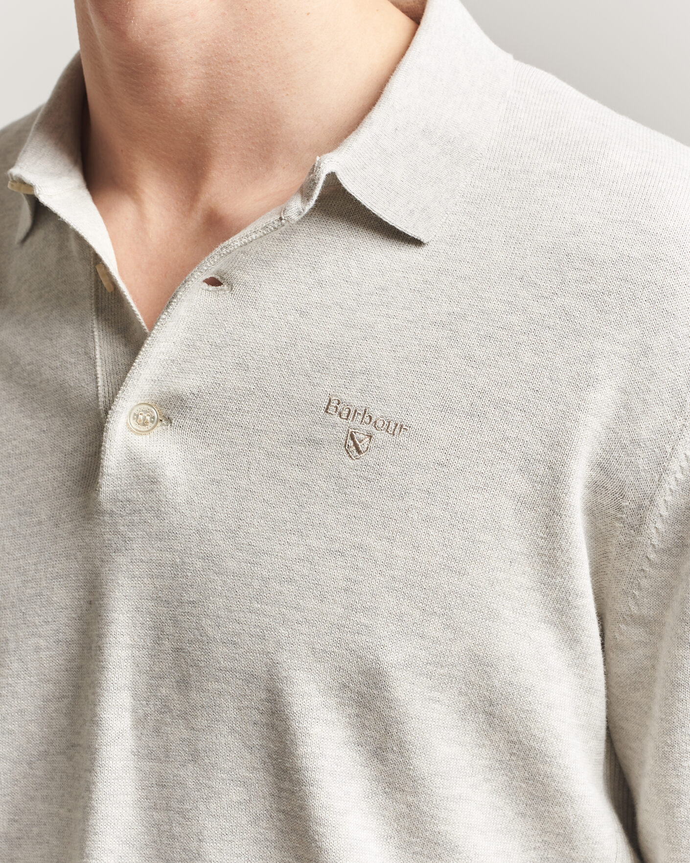 Herre | Trøjer | Barbour Lifestyle | Pima Cotton Knitted Polo Neutral