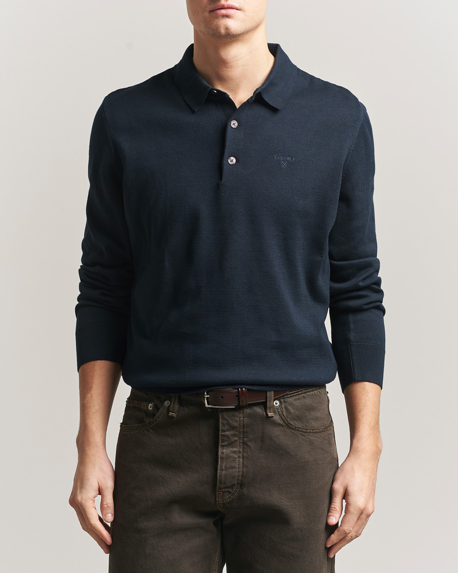 Herre | Trøjer | Barbour Lifestyle | Pima Cotton Knitted Polo Navy