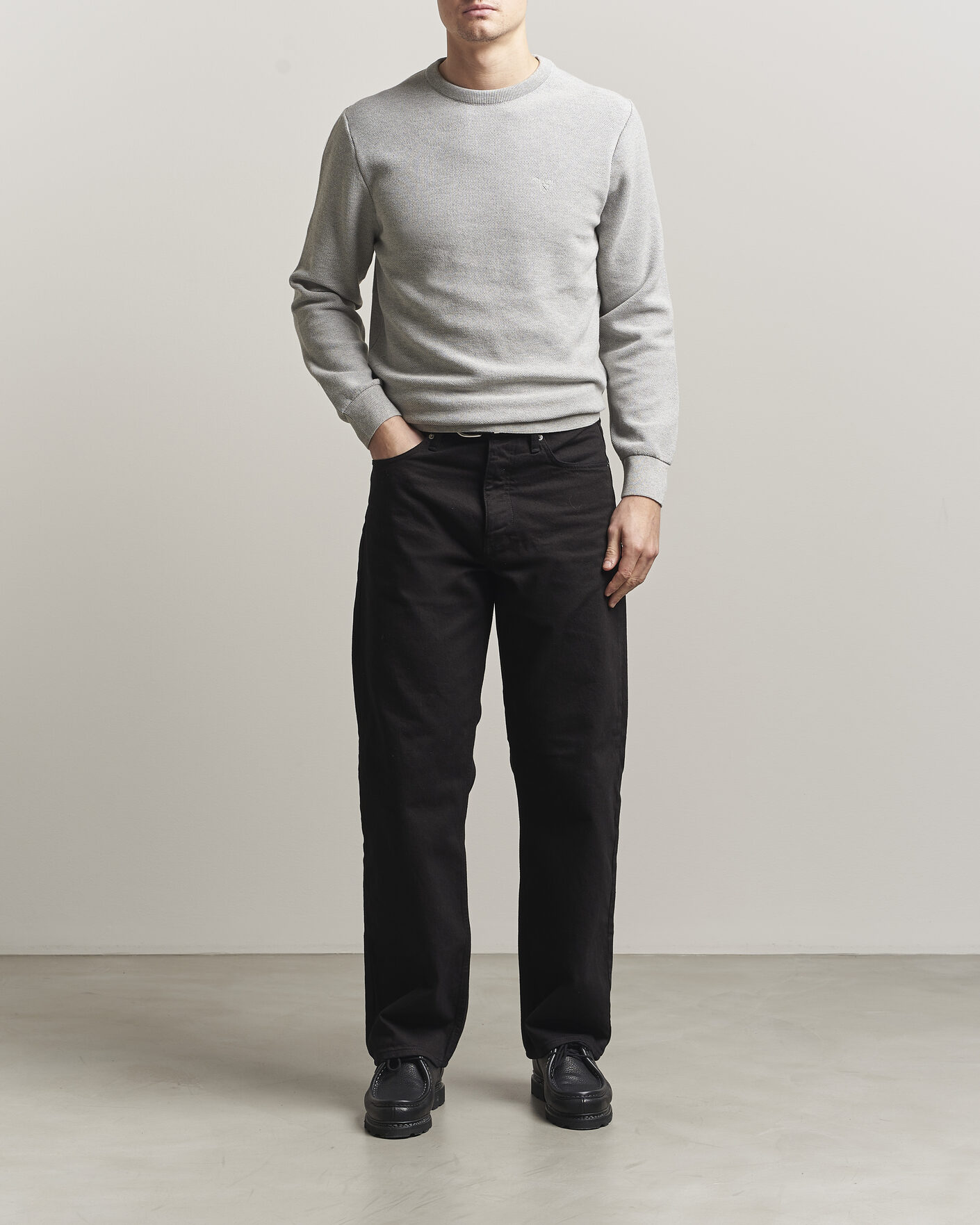 Herre | Trøjer | Barbour Lifestyle | Honeycomb Crew Neck Grey Marl