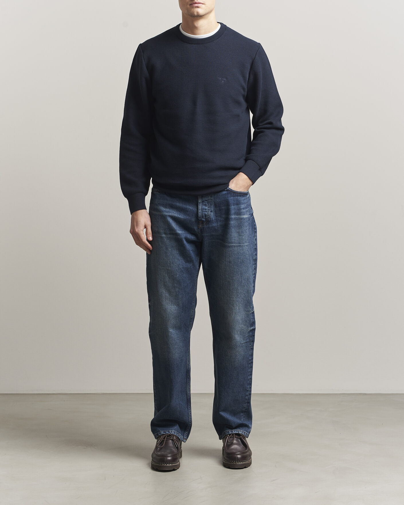 Herre | Trøjer | Barbour Lifestyle | Honeycomb Crew Neck Navy