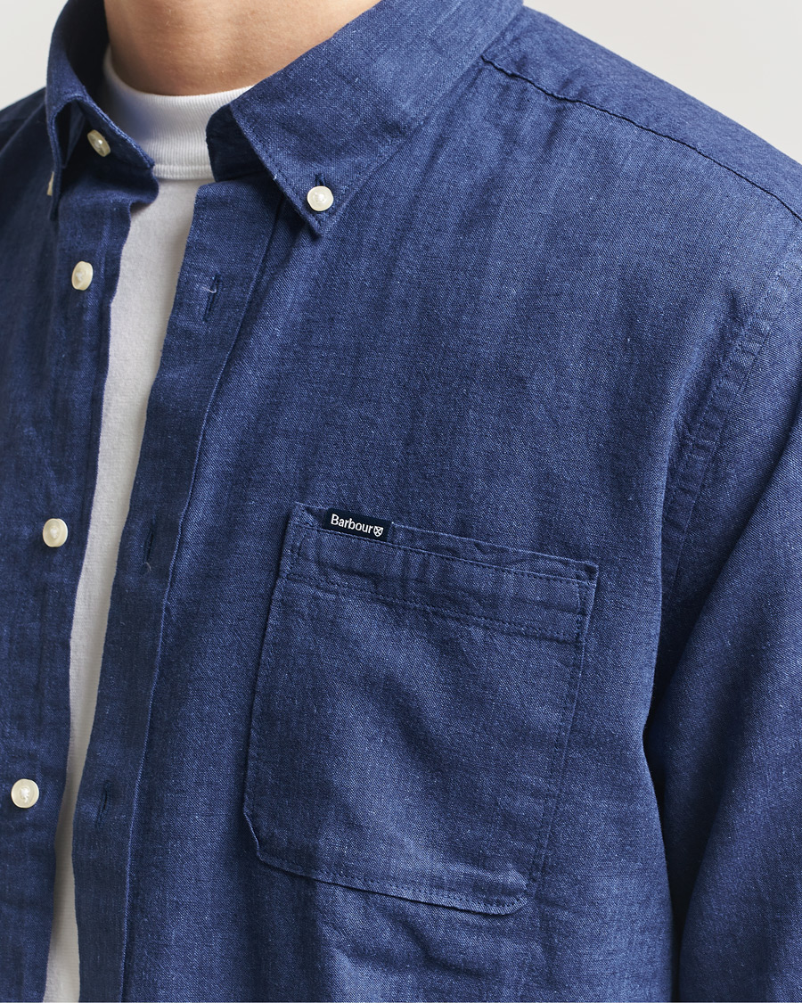 Herre | Skjorter | Barbour Lifestyle | Nelson Linen/Cotton Shirt Indigo