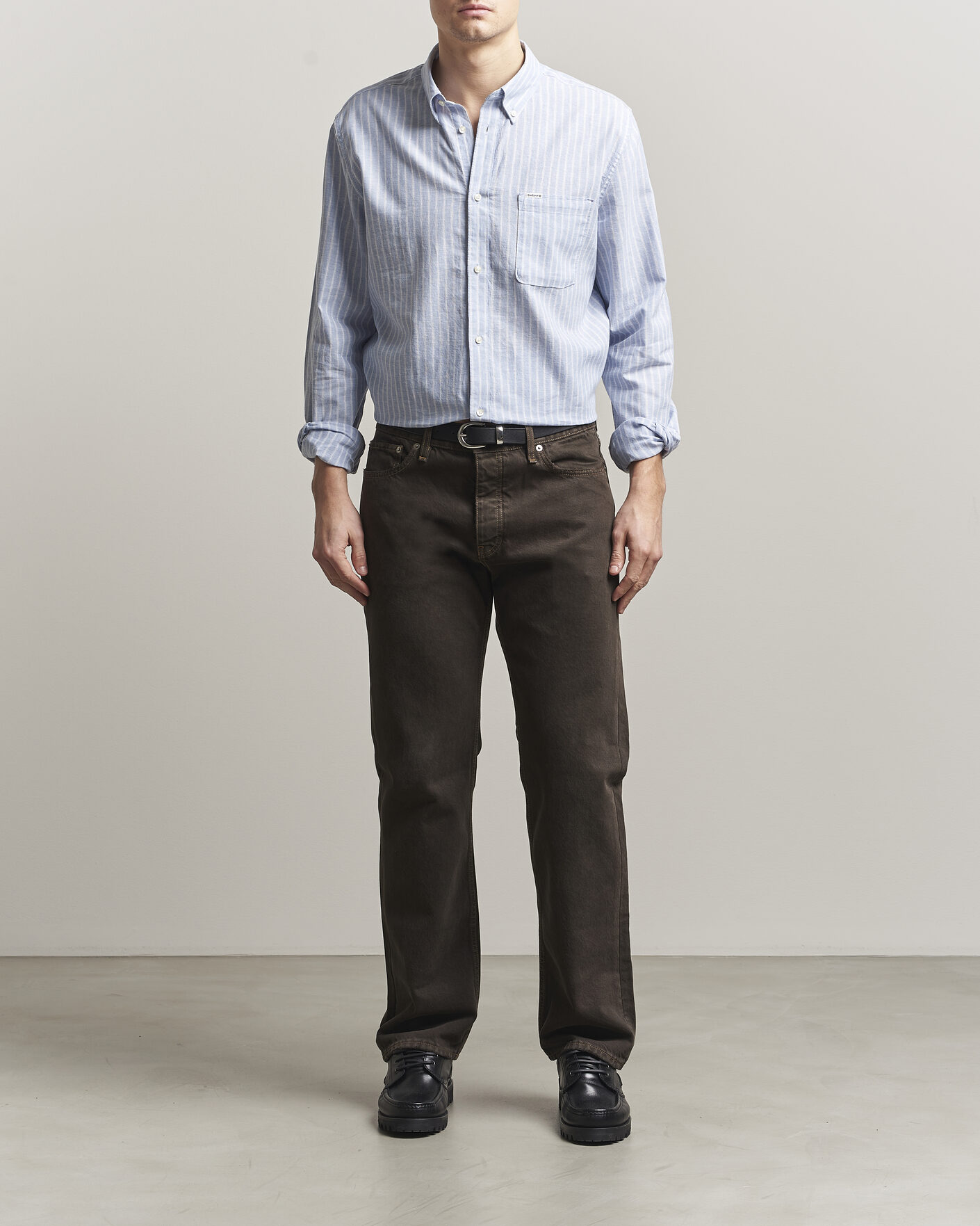 Herre | Skjorter | Barbour Lifestyle | Nelson Striped Linen/Cotton Shirt Blue
