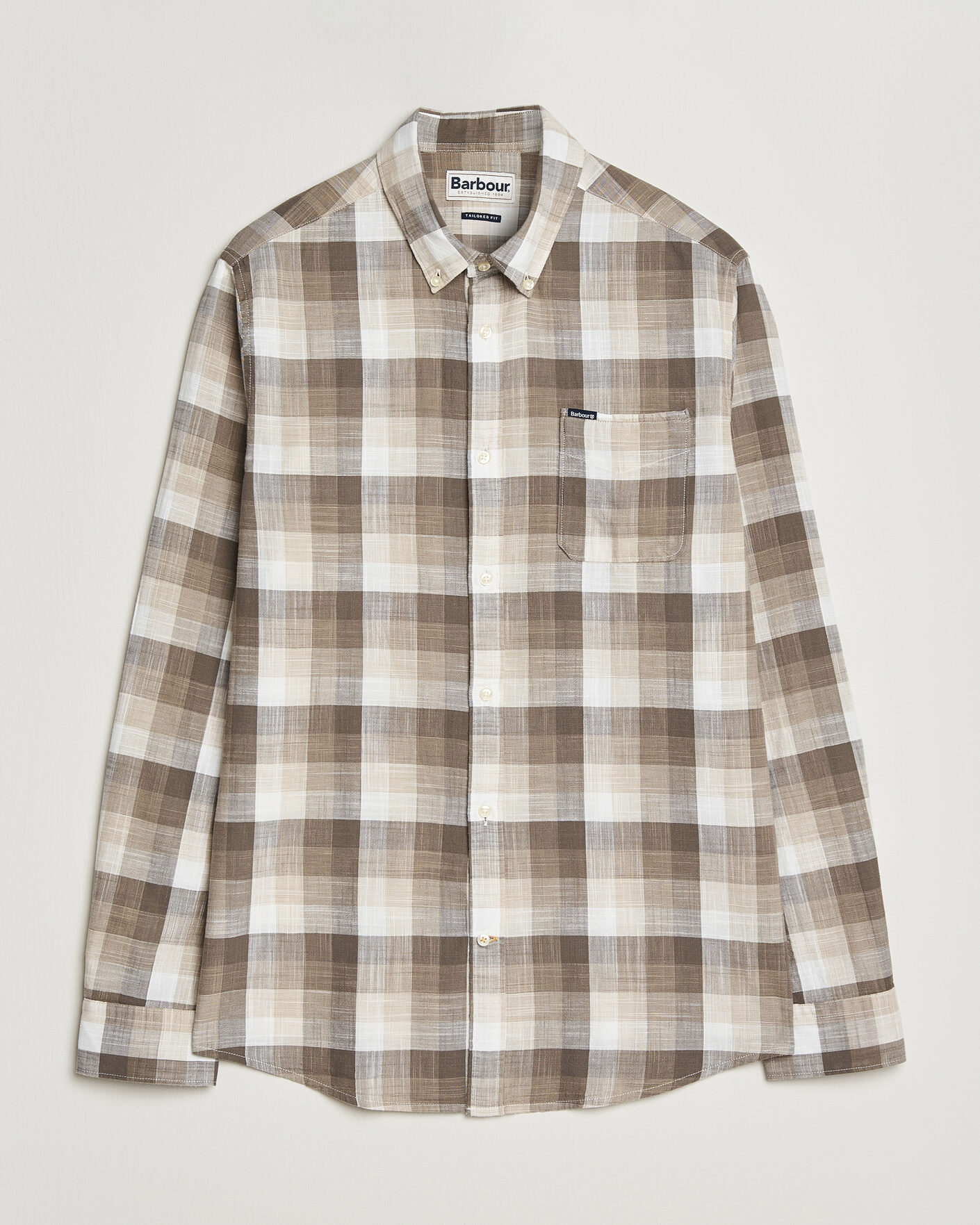 Herre | Skjorter | Barbour Lifestyle | Hillroad Tailored Cotton Shirt Stone