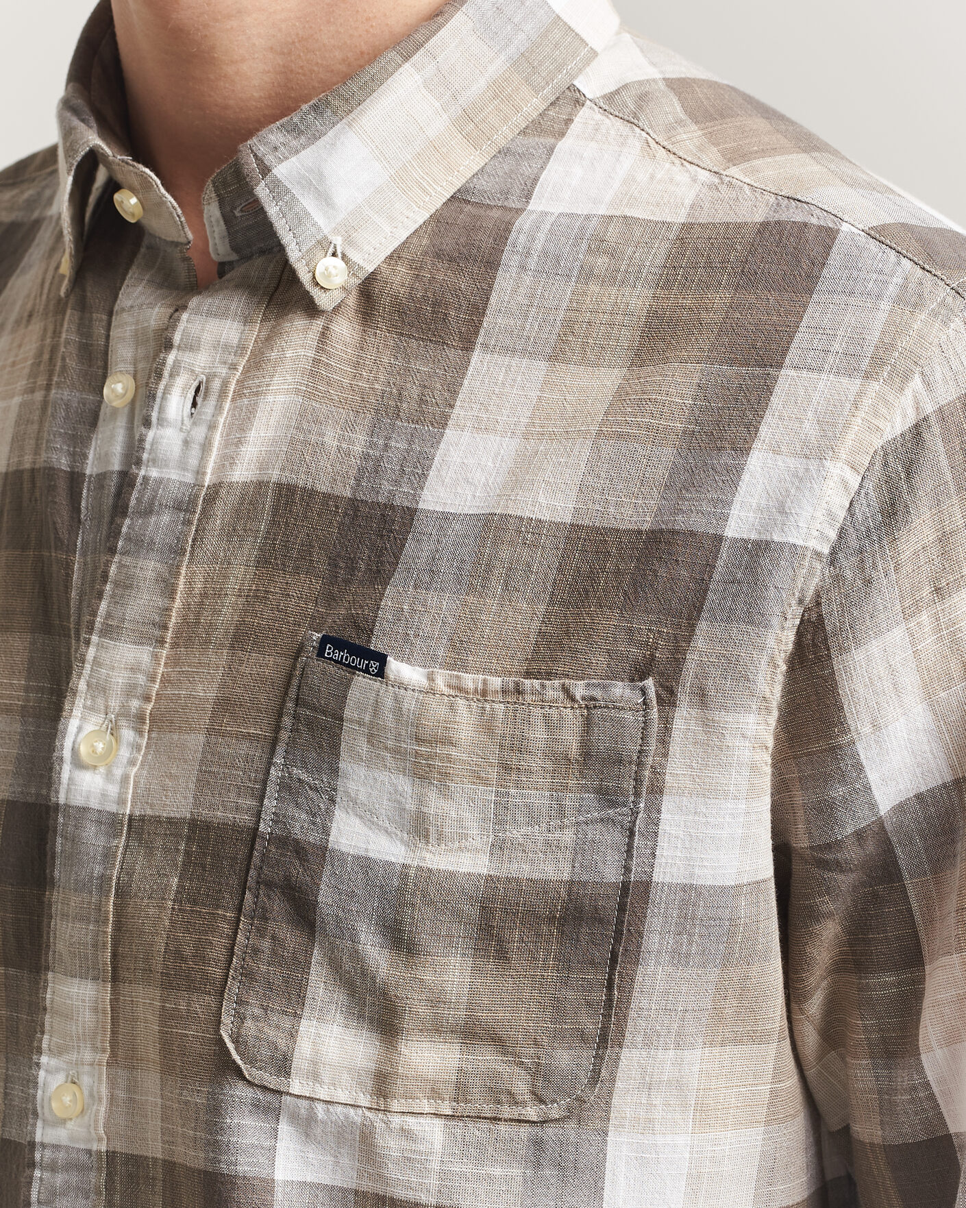 Herre | Skjorter | Barbour Lifestyle | Hillroad Tailored Cotton Shirt Stone