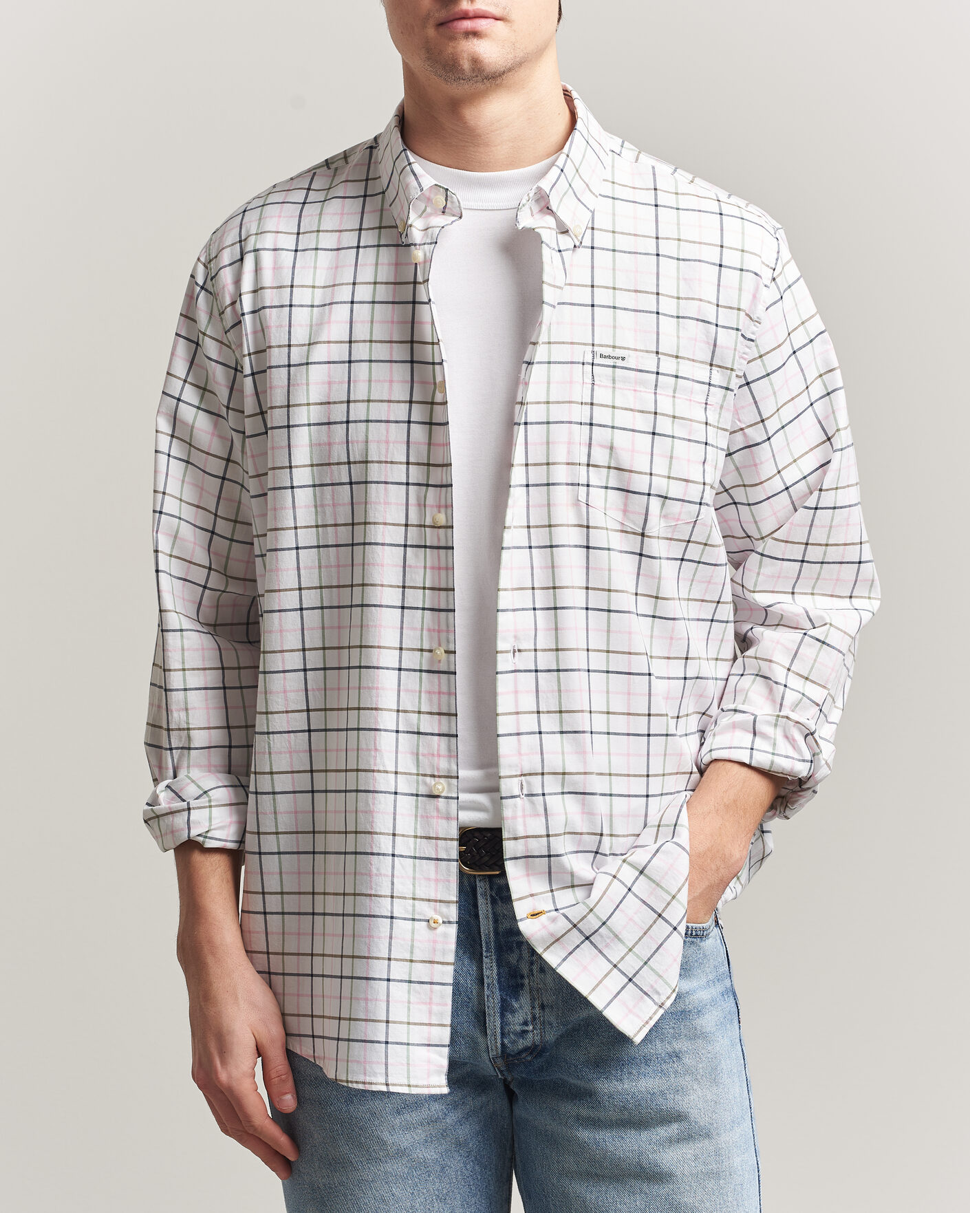 Herre | Skjorter | Barbour Lifestyle | Caswell Regular Tatersall Shirt Pink