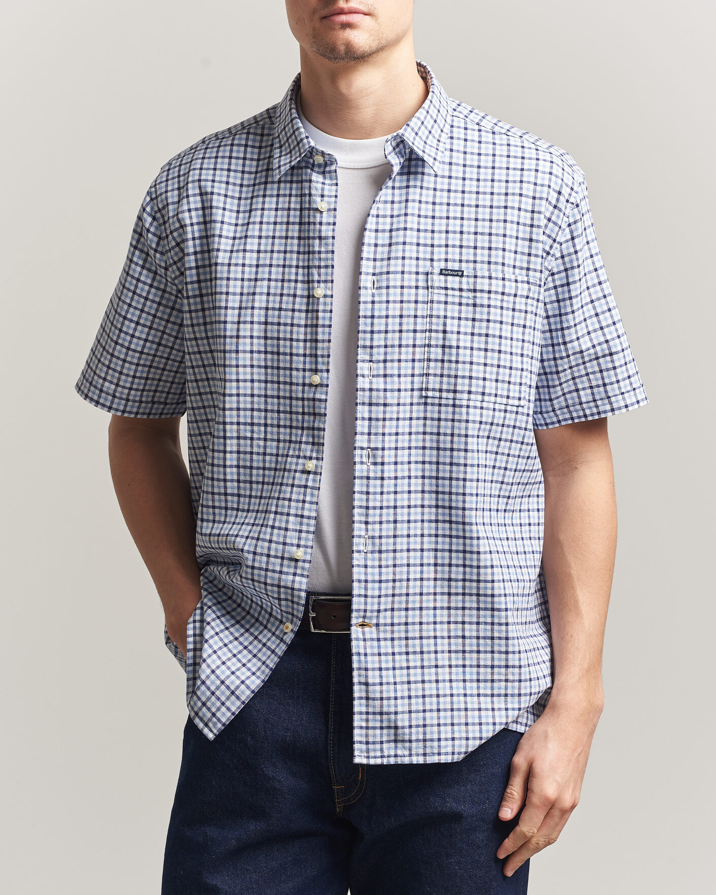 Herre | Skjorter | Barbour Lifestyle | Nelson Gingham Summer Fit Shirt Blue