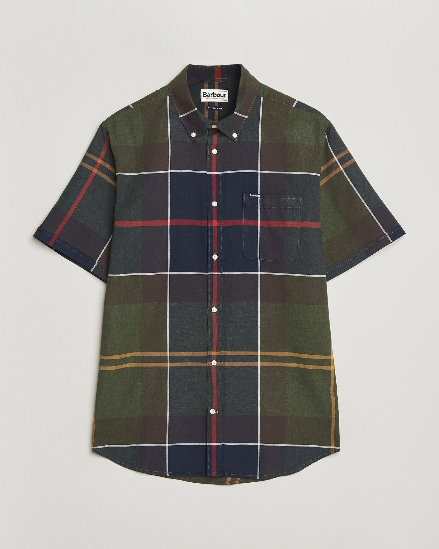 Herre | Skjorter | Barbour Lifestyle | Douglas Short Sleeve Tailored Shirt Classic Tartan
