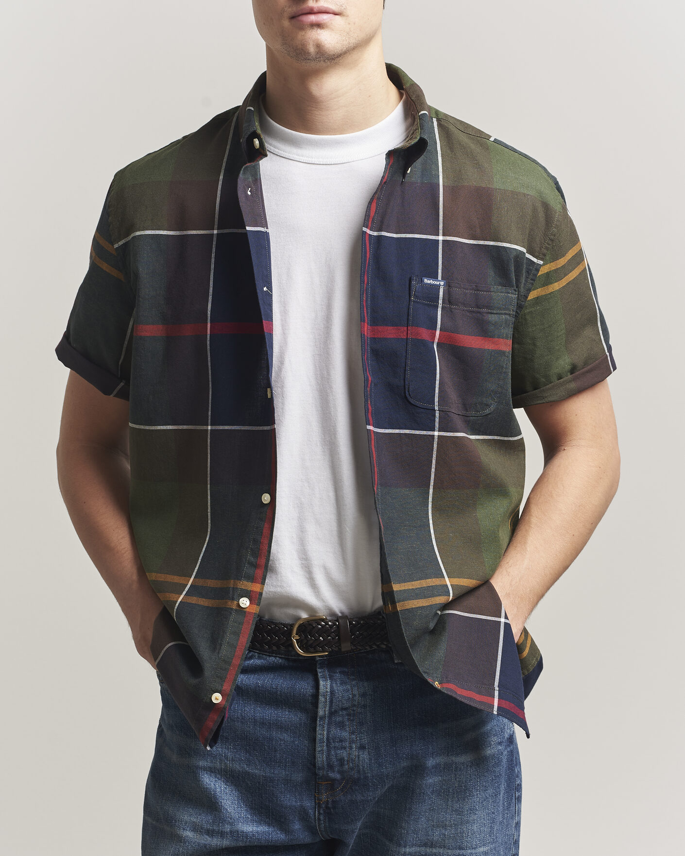 Herre | Skjorter | Barbour Lifestyle | Douglas Short Sleeve Tailored Shirt Classic Tartan