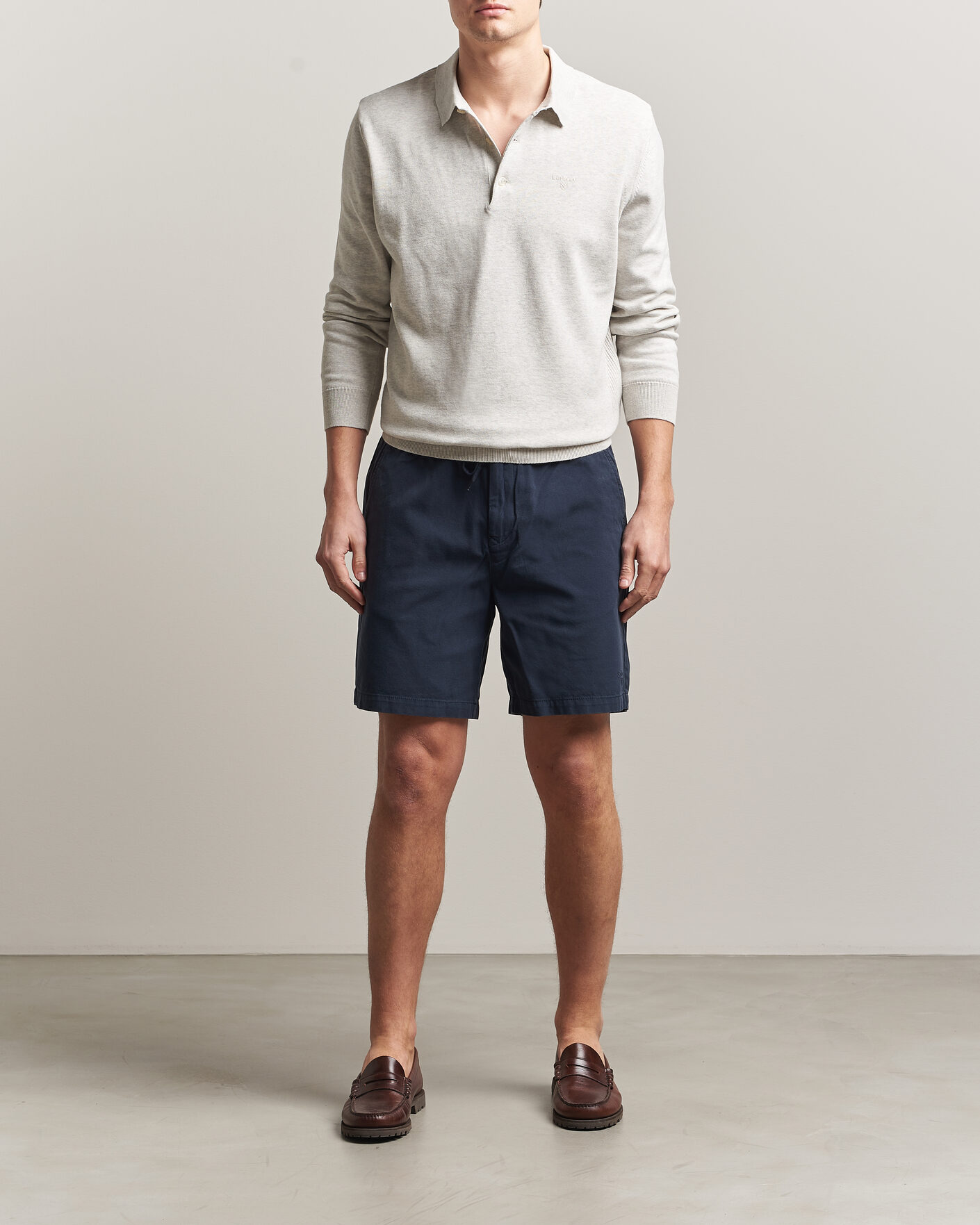 Herre | Shorts | Barbour Lifestyle | Washed Oxford Relaxed Shorts Navy