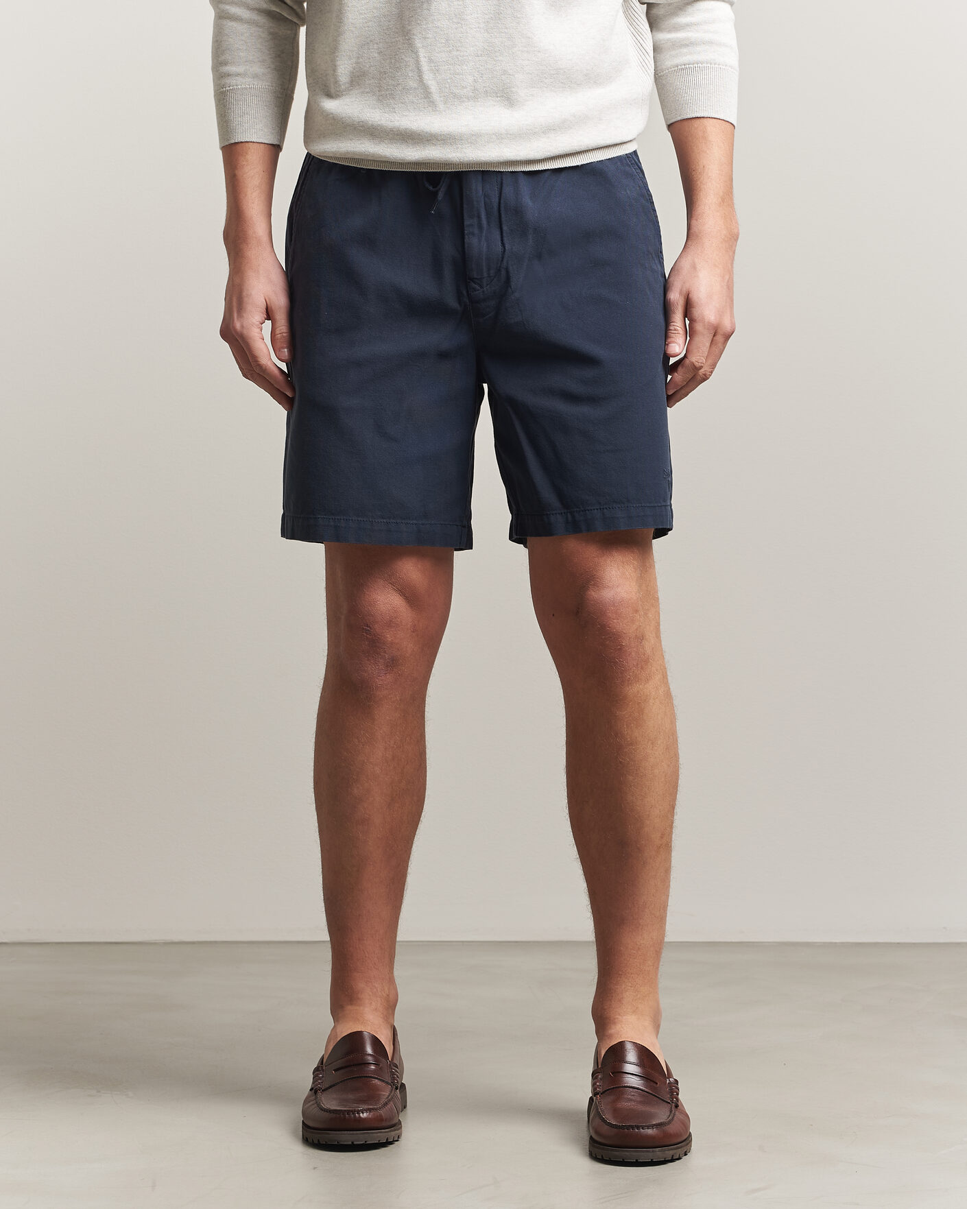 Herre | Shorts | Barbour Lifestyle | Washed Oxford Relaxed Shorts Navy
