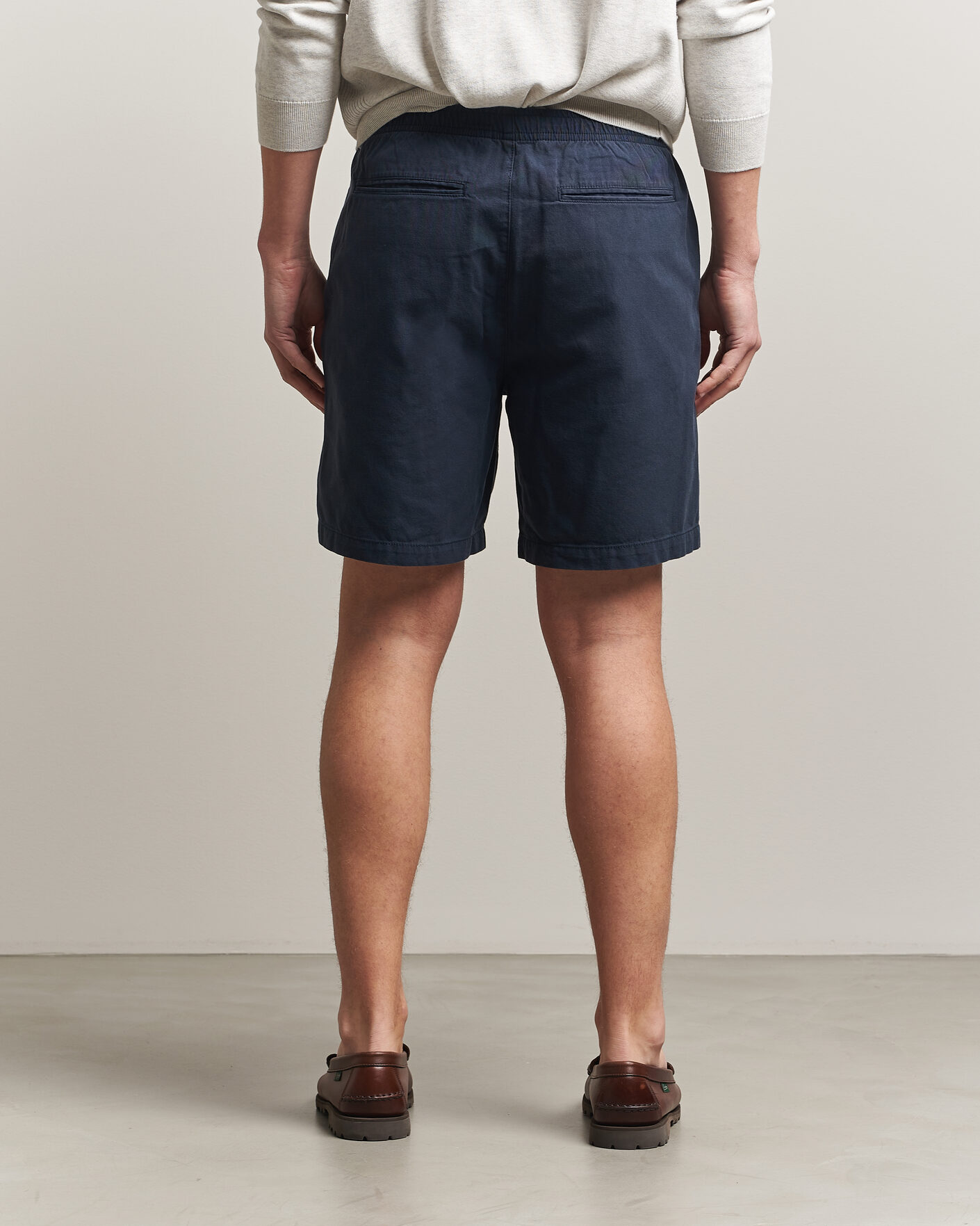 Herre | Shorts | Barbour Lifestyle | Washed Oxford Relaxed Shorts Navy