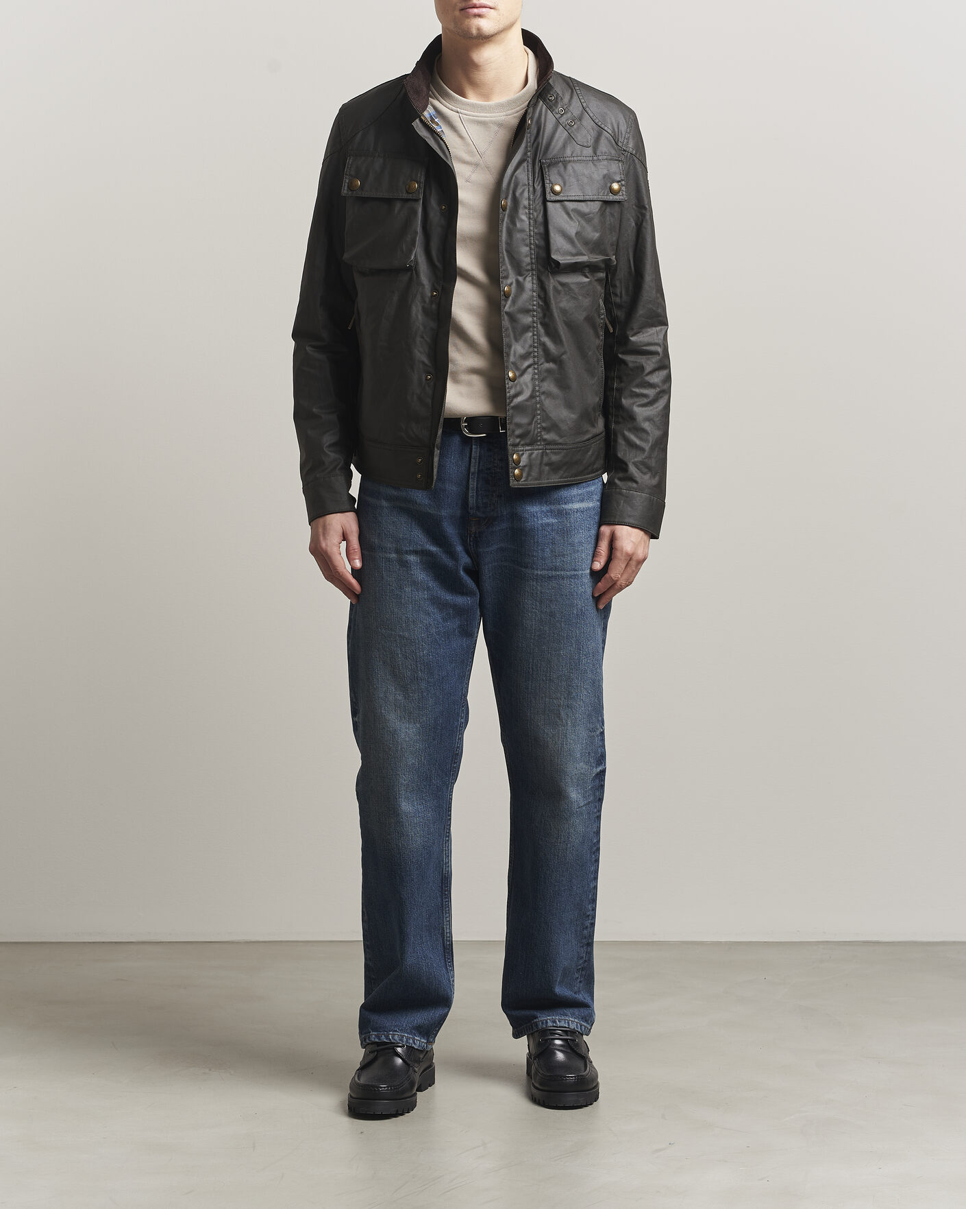 Herre | Jakker | Belstaff | Racemaster Waxed Jacket Faded Olive