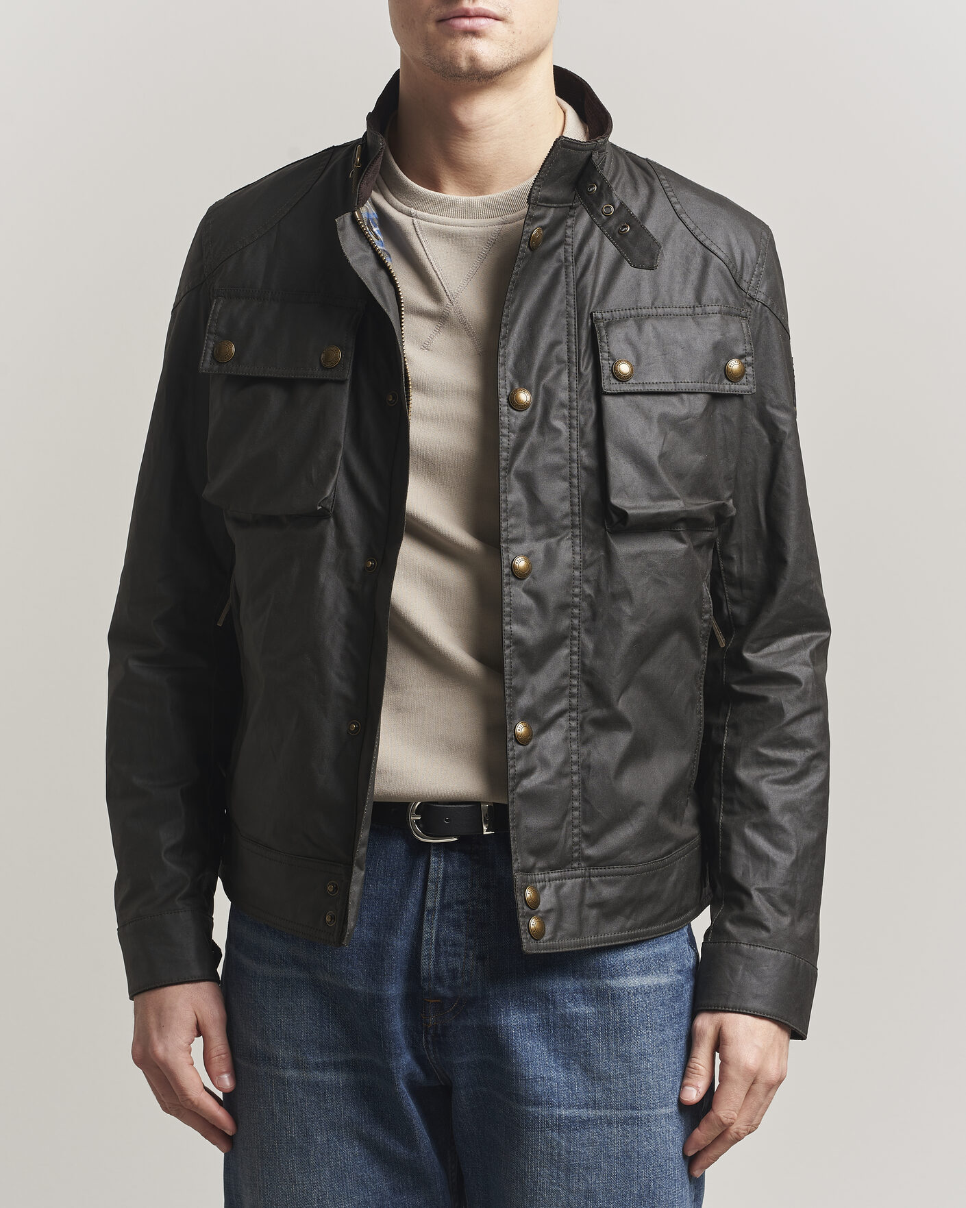 Herre | Jakker | Belstaff | Racemaster Waxed Jacket Faded Olive