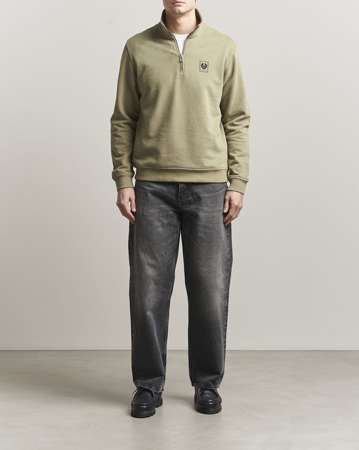 Herre | Trøjer | Belstaff | Signature Half Zip Sweatshirt Fatigue Green