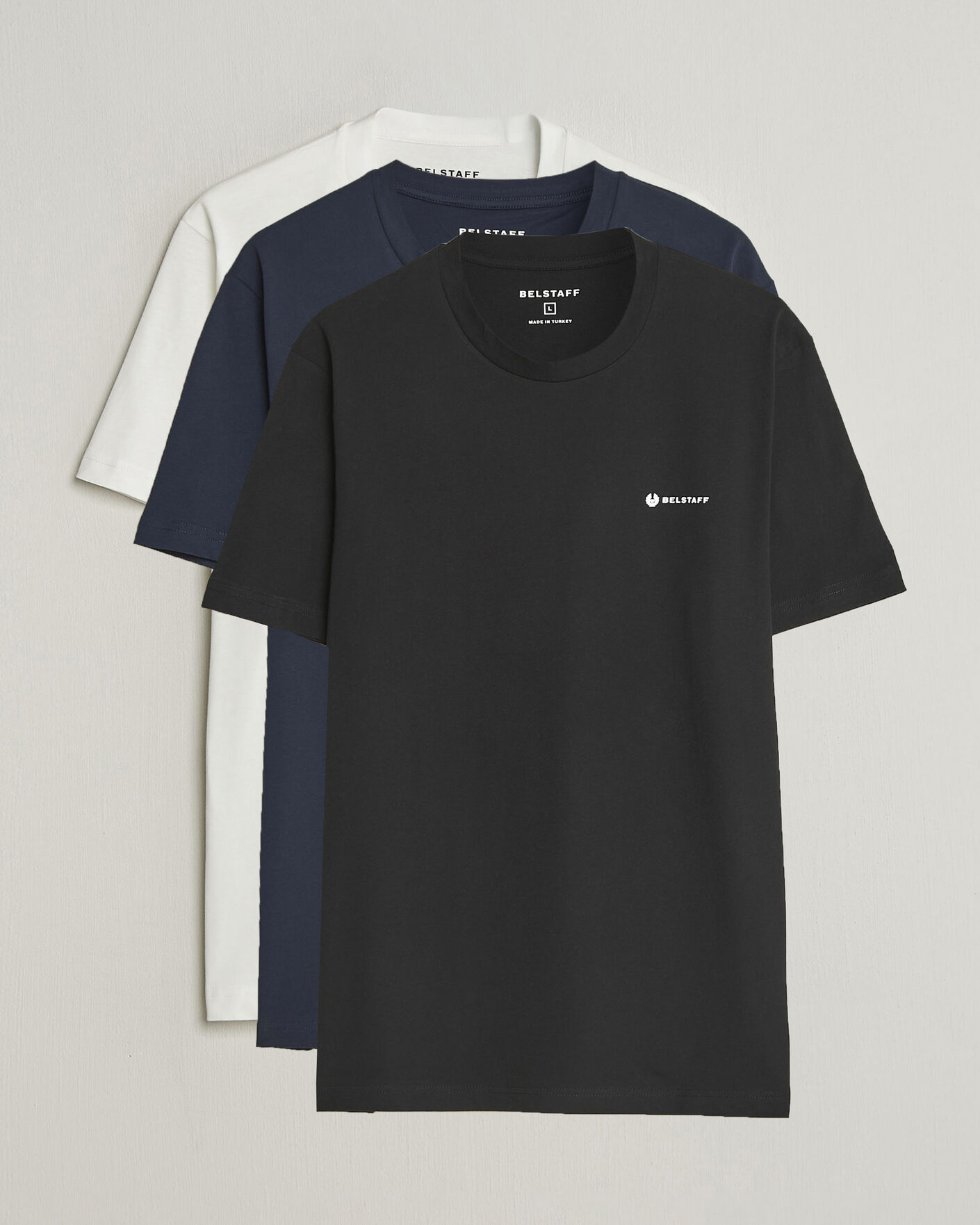 Herre | T-Shirts | Belstaff | 3-Pack Squad Crew Neck T-Shirt Black/Dark Ink/White