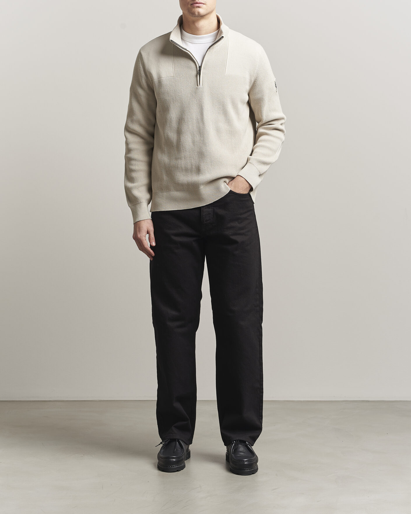 Herre | Trøjer | Belstaff | Commander Half Zip Silver Birch