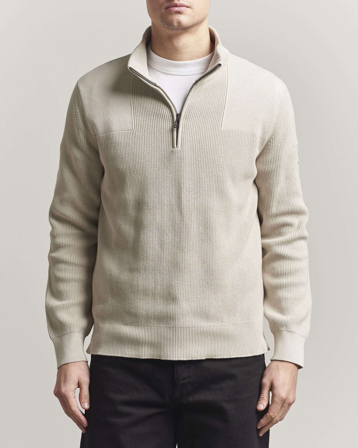 Herre | Trøjer | Belstaff | Commander Half Zip Silver Birch