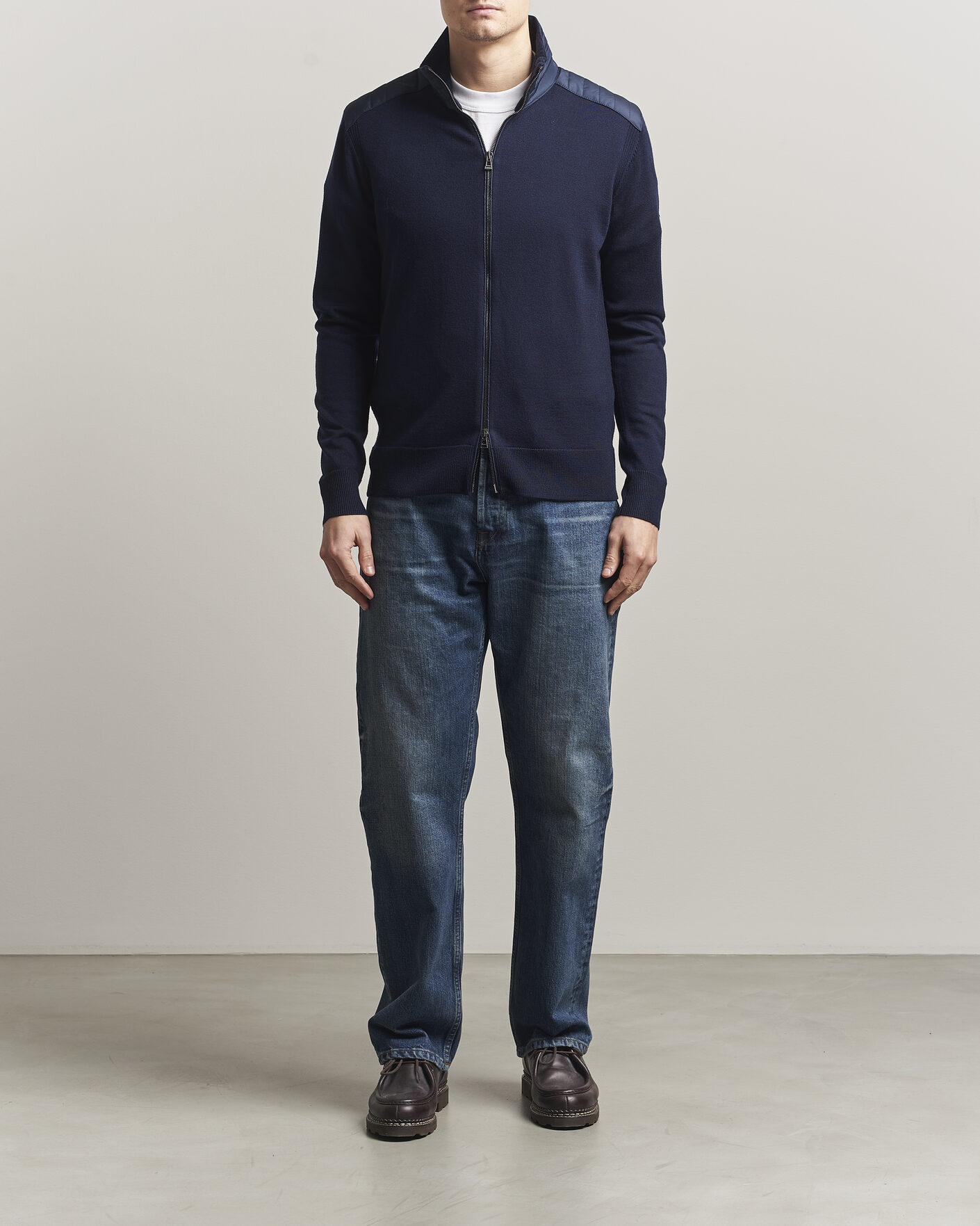 Herre | Trøjer | Belstaff | Kelby Knitted Full Zip Dark Ink