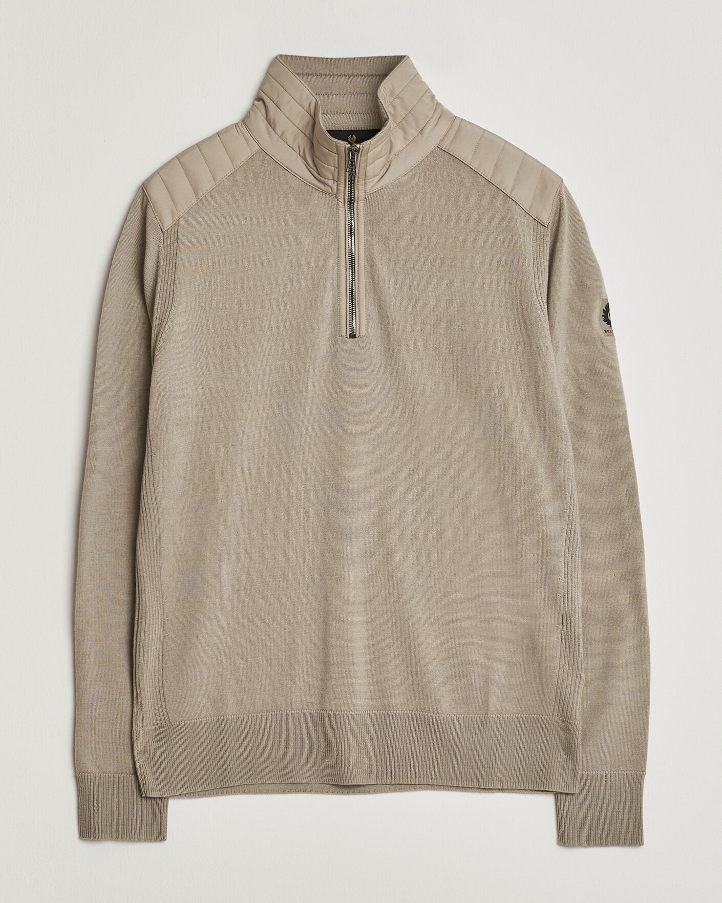 Herre | Trøjer | Belstaff | Klimington Knitted Half Zip Dark Sand