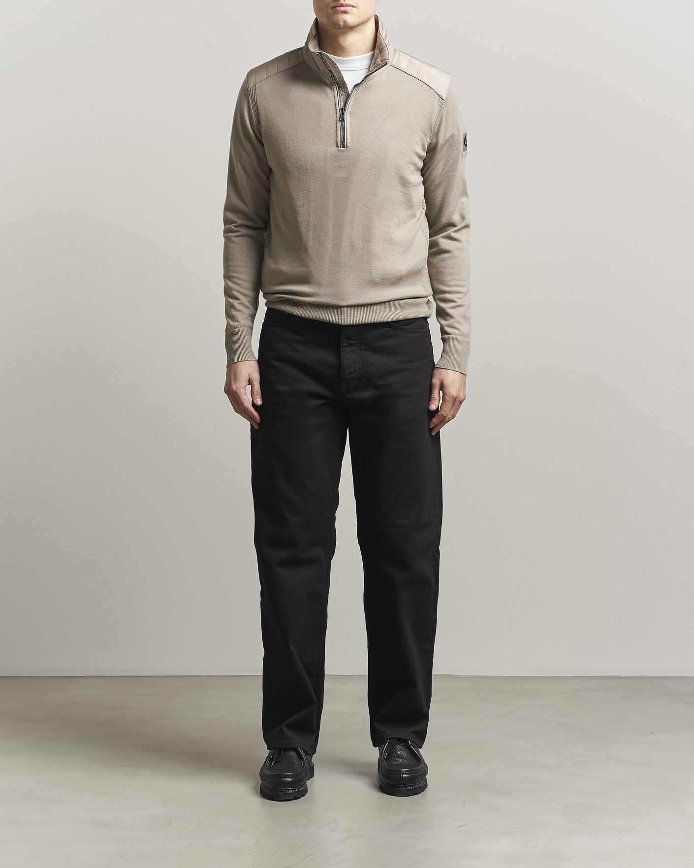 Herre | Trøjer | Belstaff | Klimington Knitted Half Zip Dark Sand