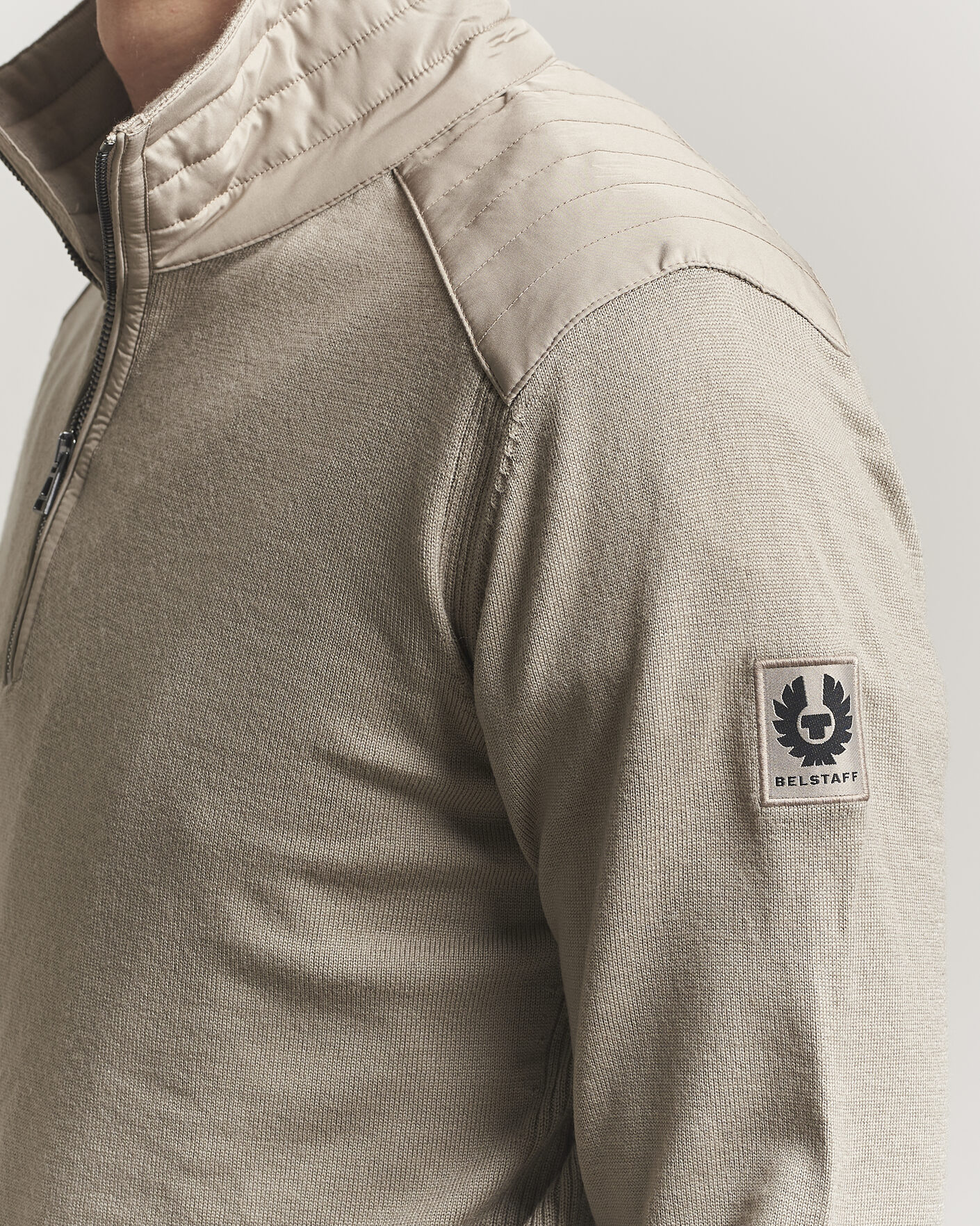 Herre | Trøjer | Belstaff | Klimington Knitted Half Zip Dark Sand