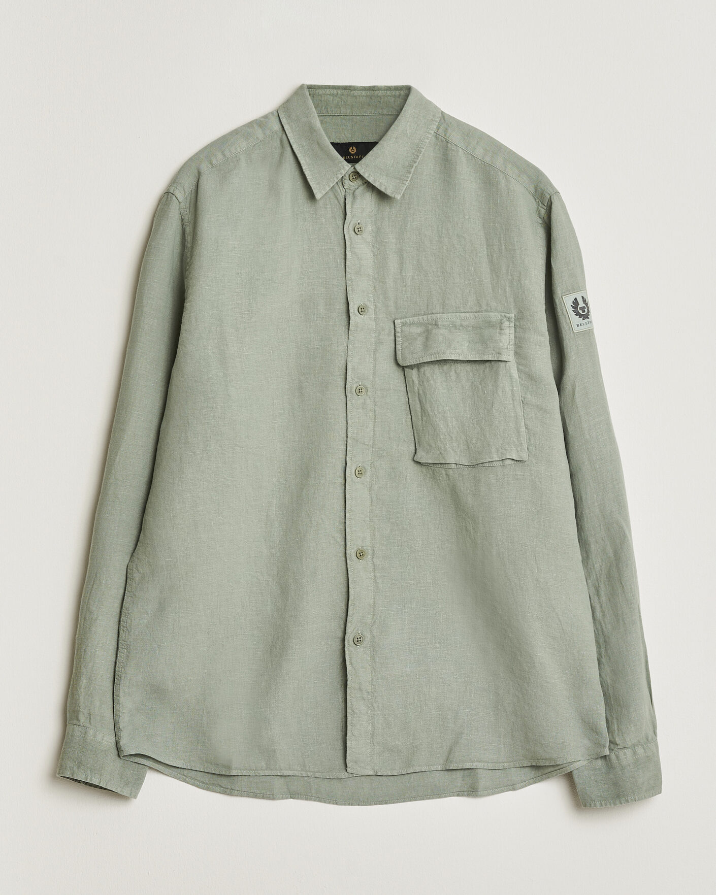 Herre | Skjorter | Belstaff | Scale Linen Shirt Lichen