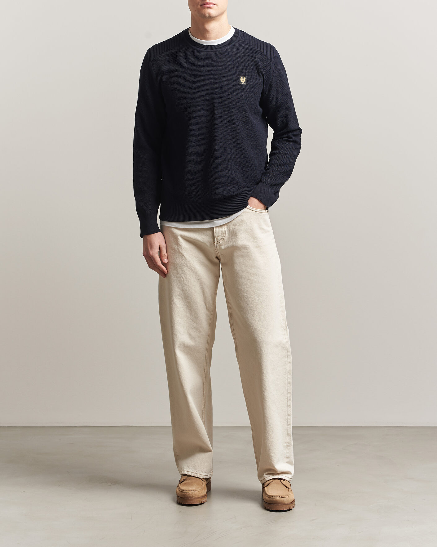 Herre | Trøjer | Belstaff | Coast Knitted Crew Neck Dark Ink