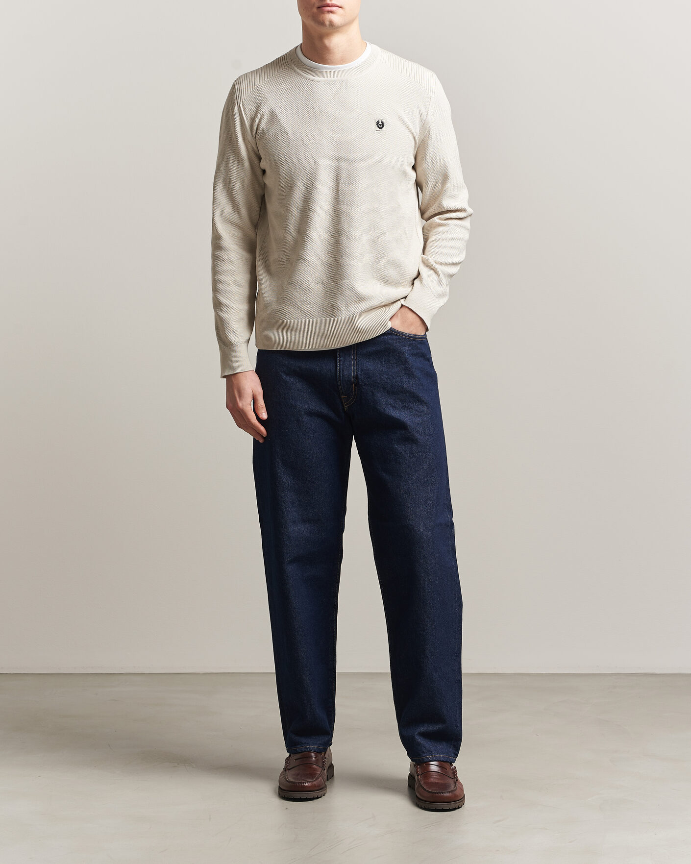 Herre | Trøjer | Belstaff | Coast Knitted Crew Neck Silver Birch