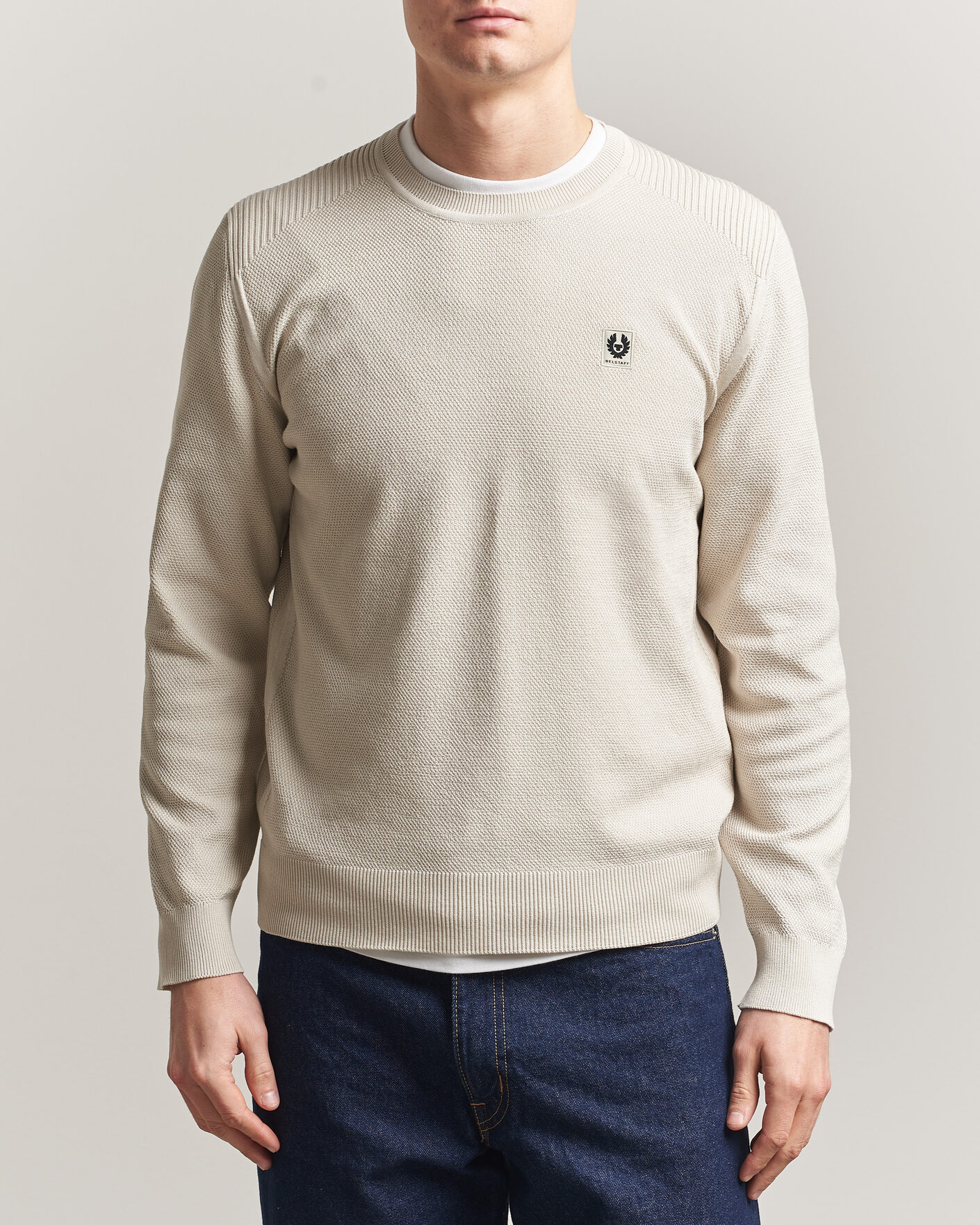 Herre | Trøjer | Belstaff | Coast Knitted Crew Neck Silver Birch