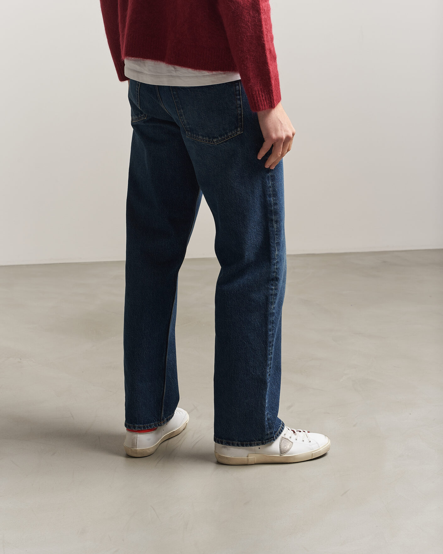 Herre | Sneakers | Philippe Model | PRSX Low Top Canvas Mix Sneaker White/Red