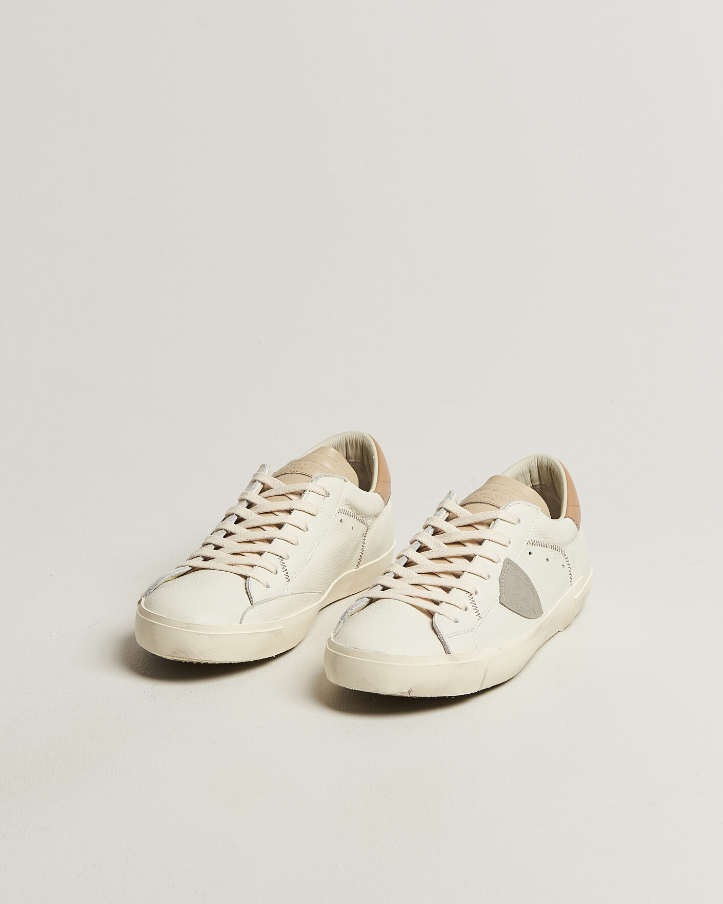 Herre | Sneakers | Philippe Model | PRSX Low Top Canvas Mix Sneaker White/Beige