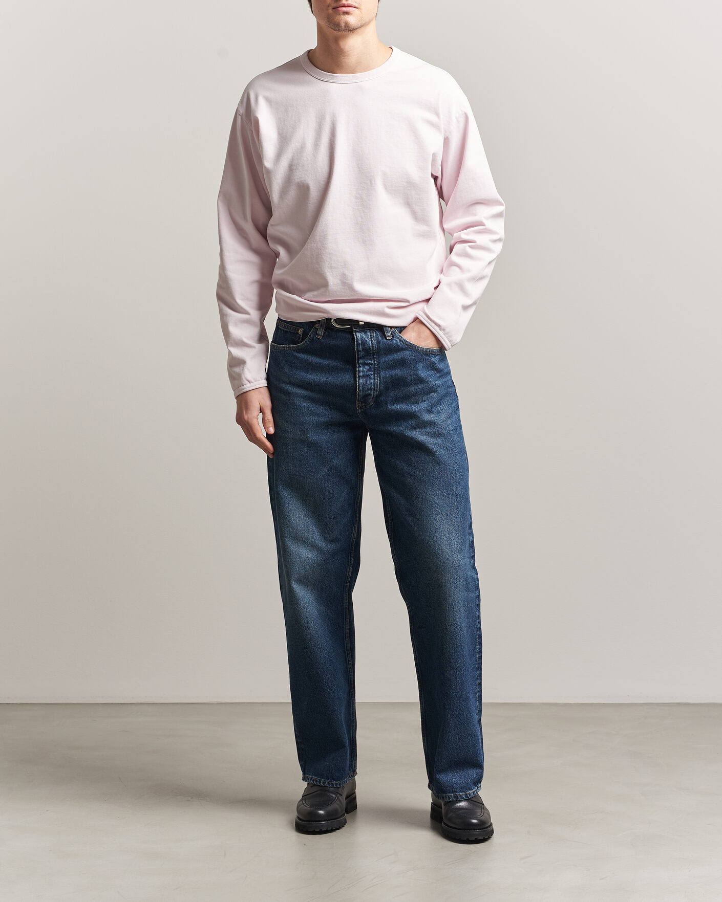 Herre | T-Shirts | Sunflower | Heavy Jersey Long Sleeve T-Shirt Pink