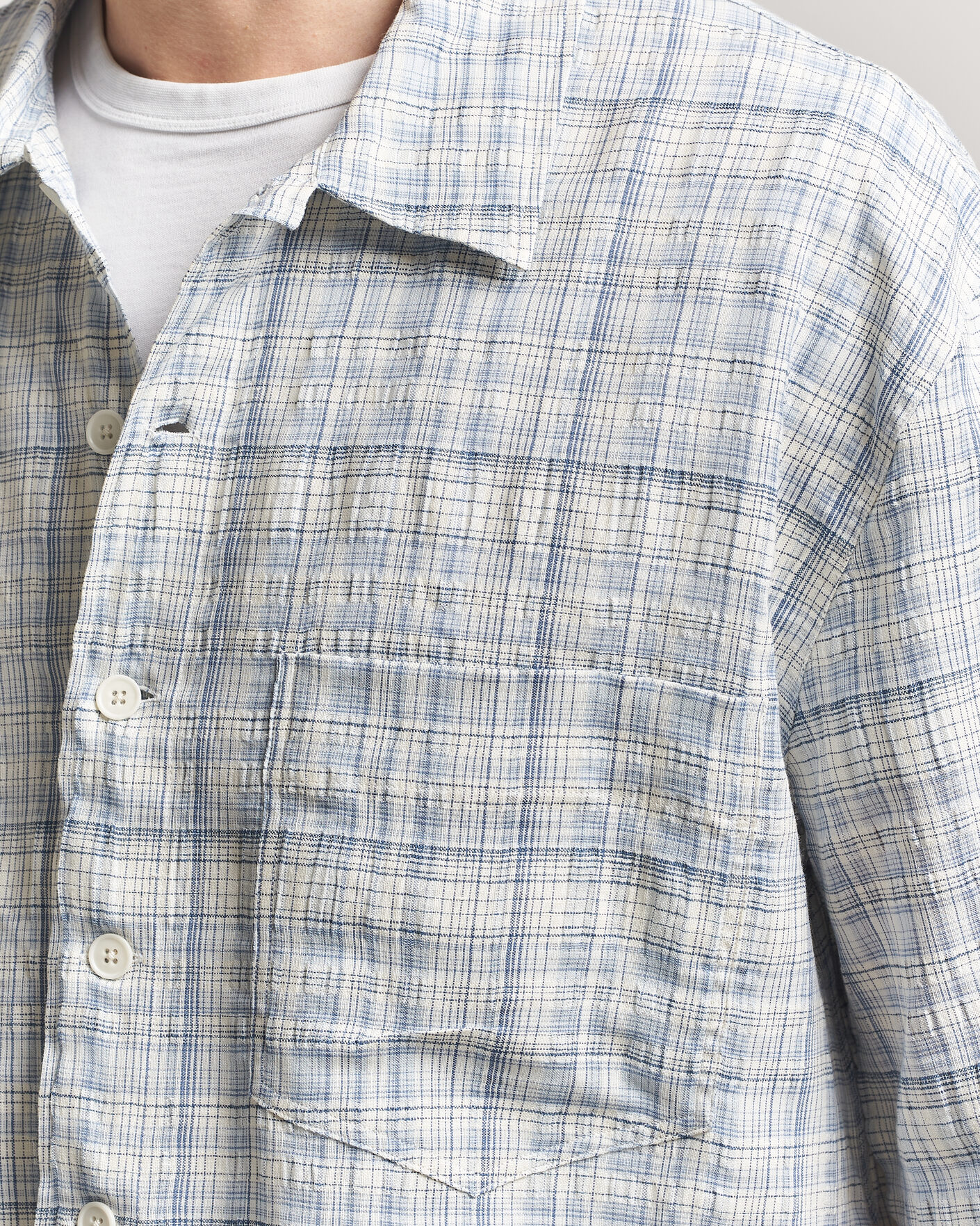Herre | Skjorter | Sunflower | Adam Short Sleeve Shirt Light Blue Check