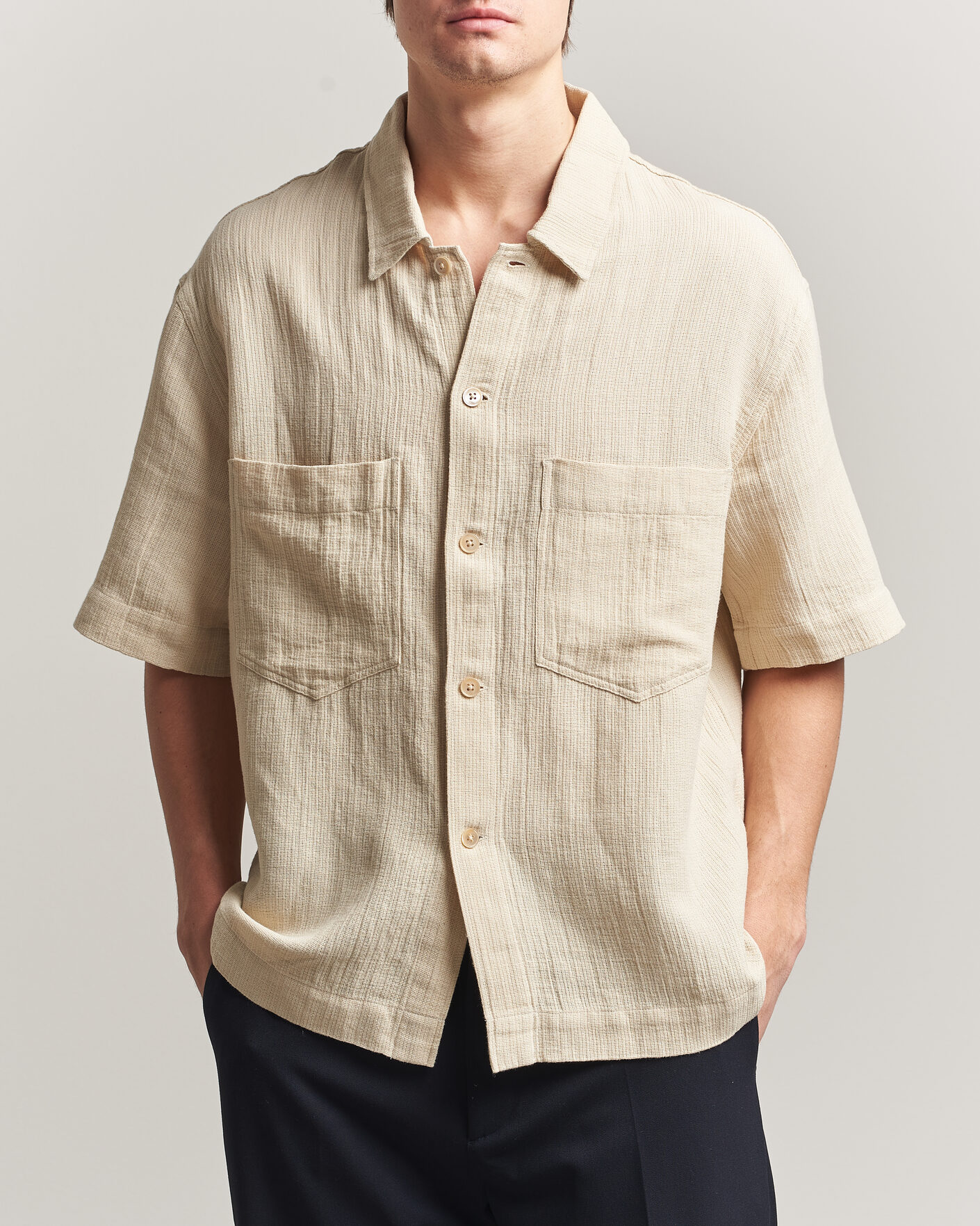 Herre | Skjorter | Sunflower | Adam Short Sleeve Shirt Off White