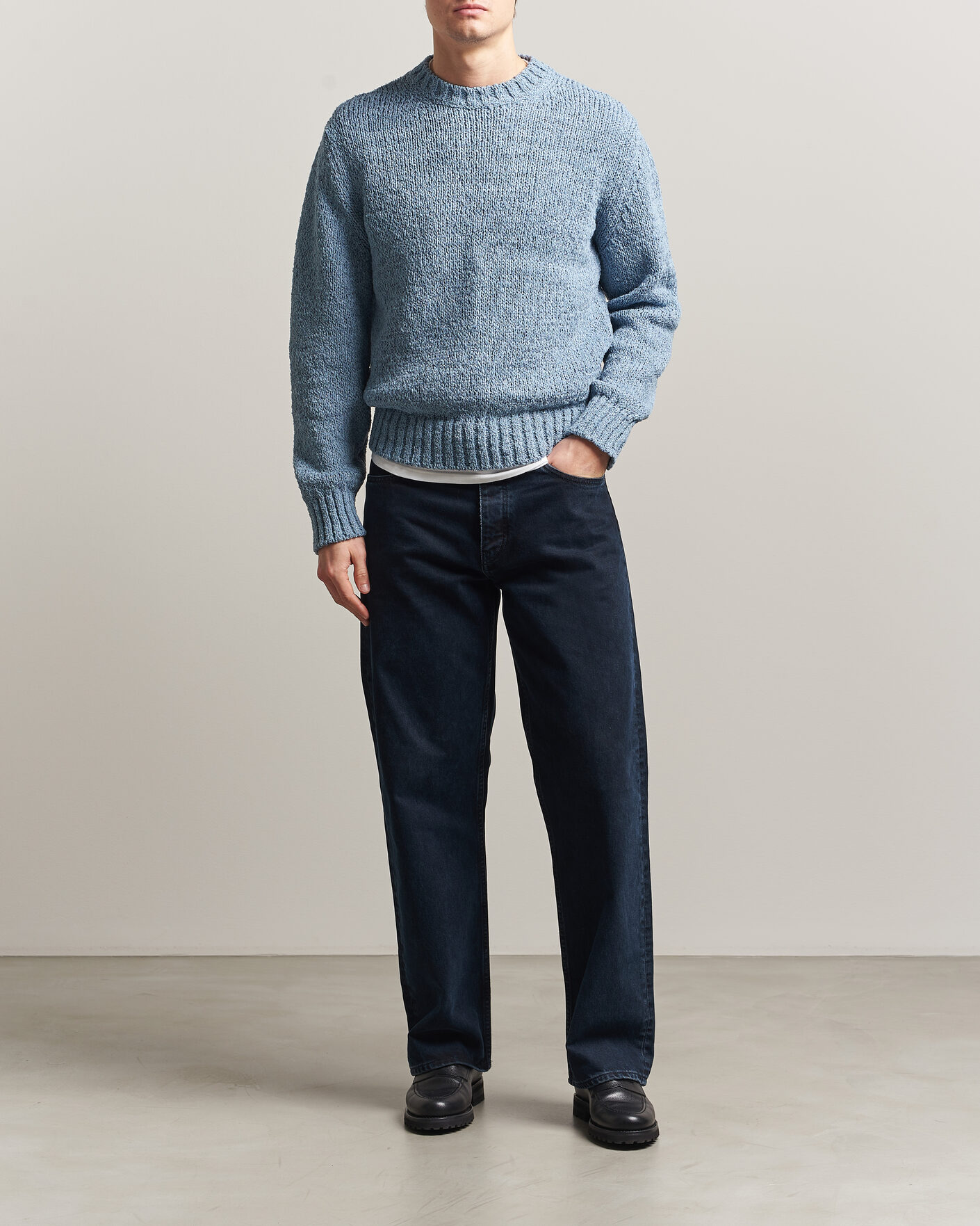 Herre | Trøjer | Sunflower | Frederik Cotton Blend Sweater Light Blue