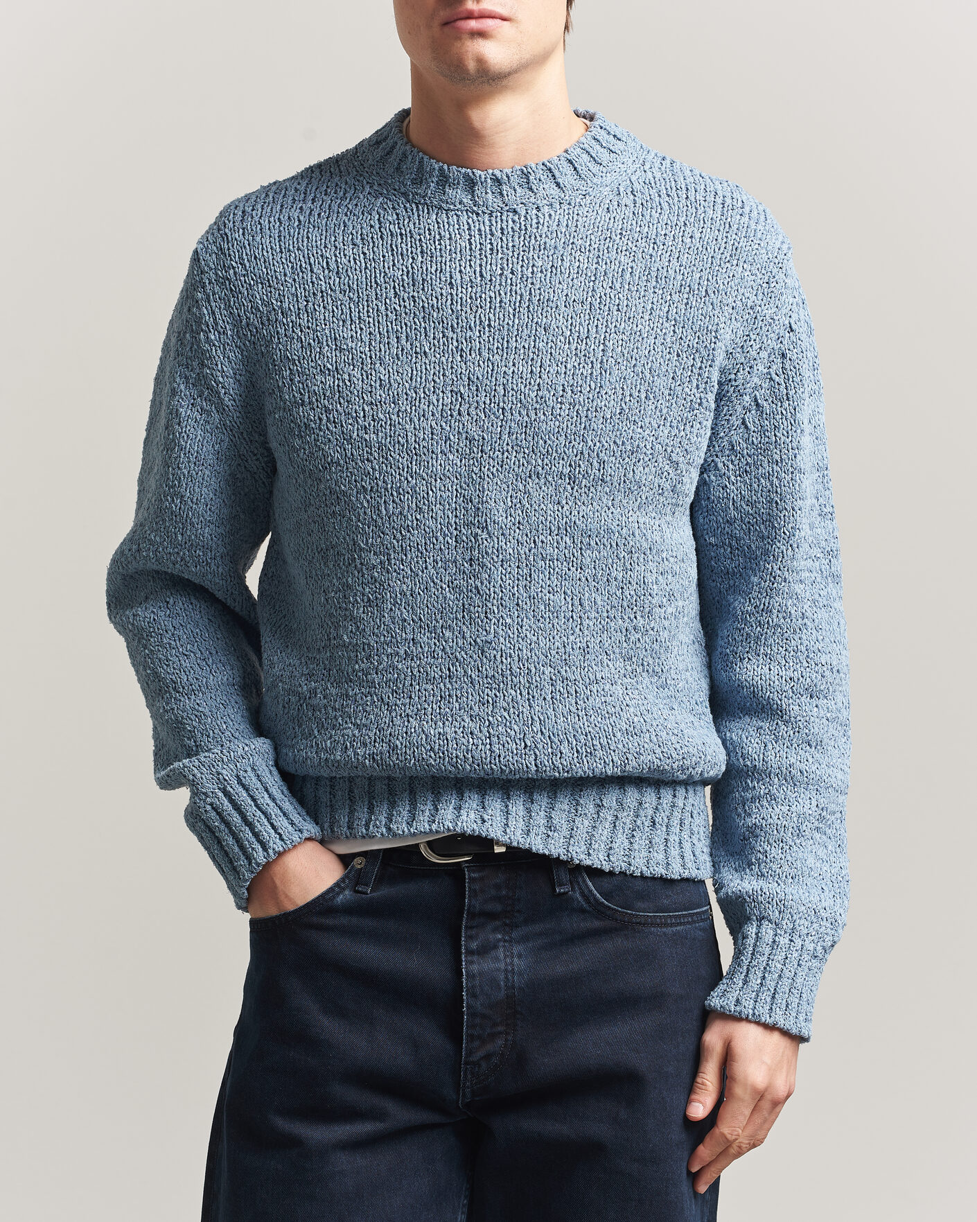 Herre | Trøjer | Sunflower | Frederik Cotton Blend Sweater Light Blue