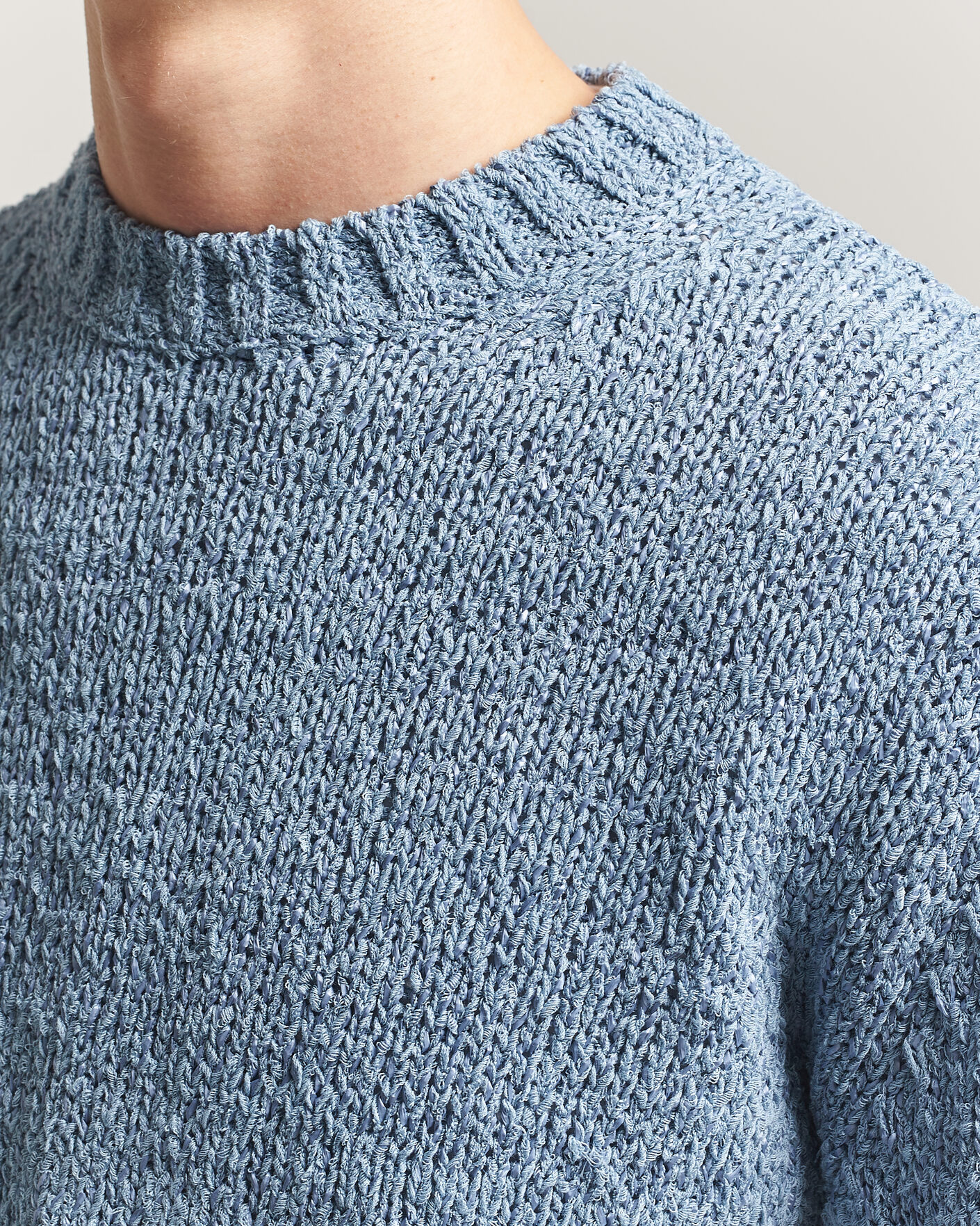 Herre | Trøjer | Sunflower | Frederik Cotton Blend Sweater Light Blue