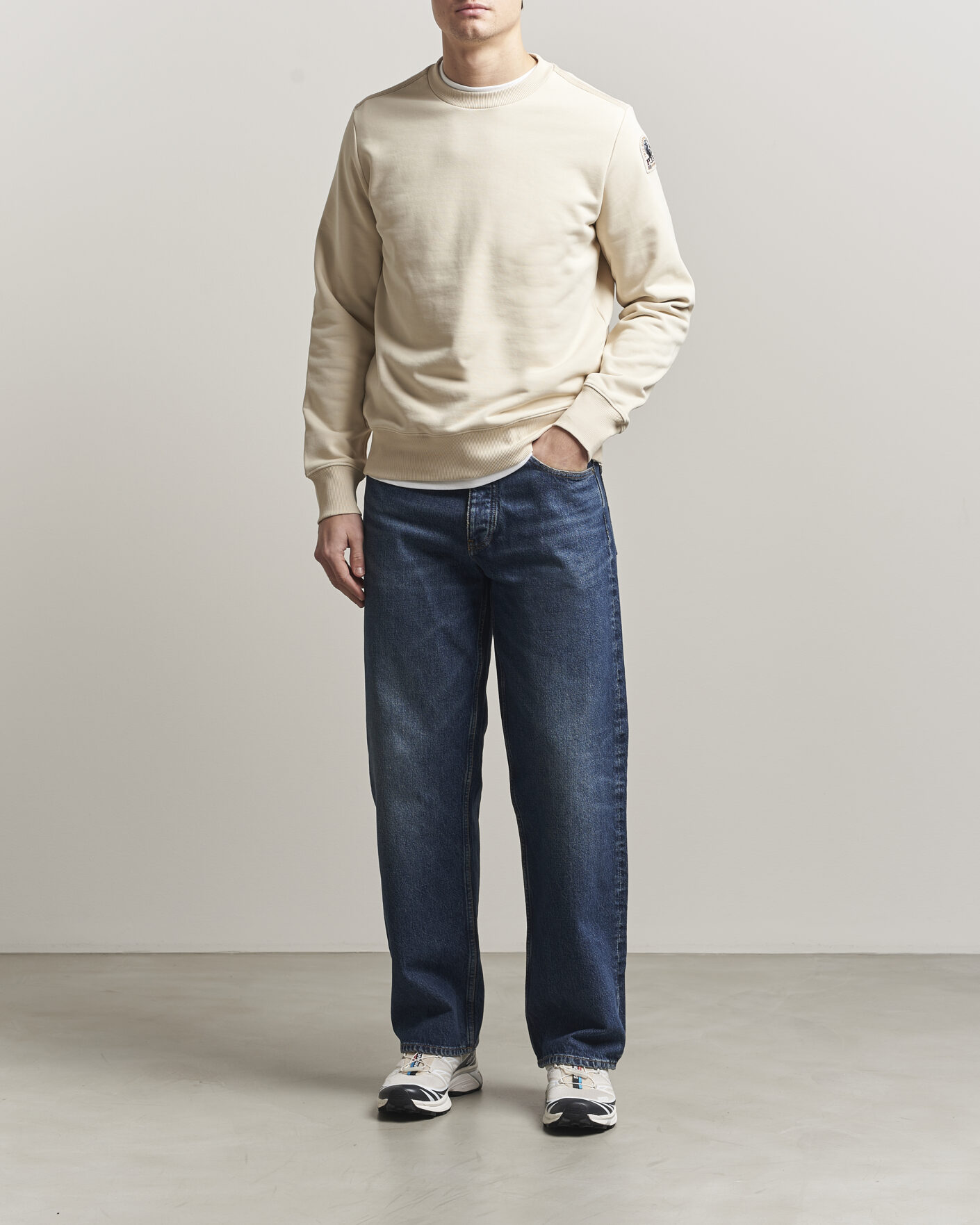 Herre | Trøjer | Parajumpers | K2 Super Easy Crew Neck Sweatshirt Bone