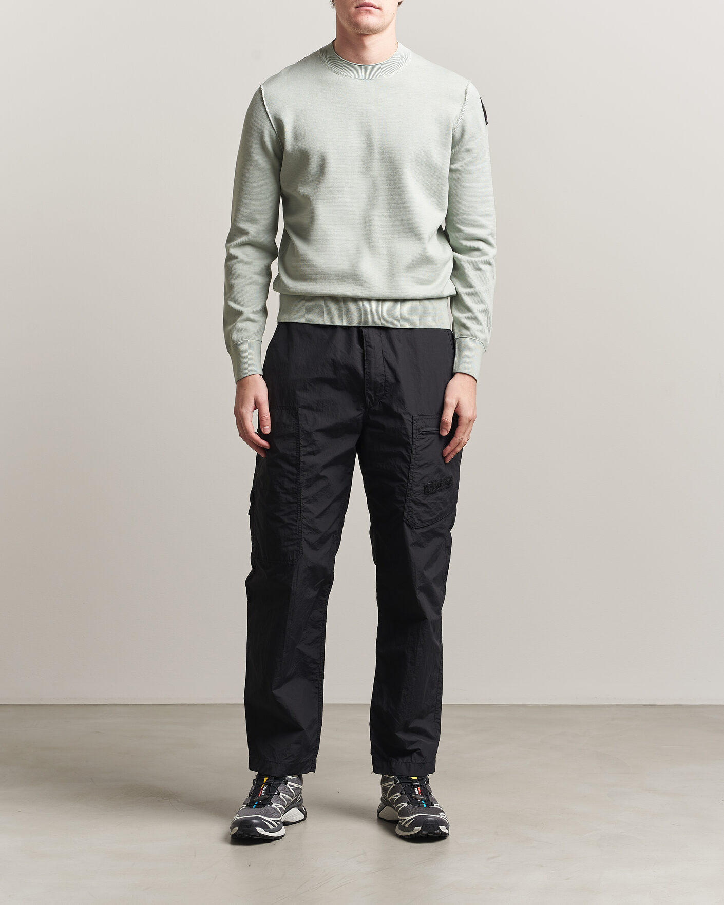 Herre | Trøjer | Parajumpers | Basic Braw Knitted Sweater Fresh Grey