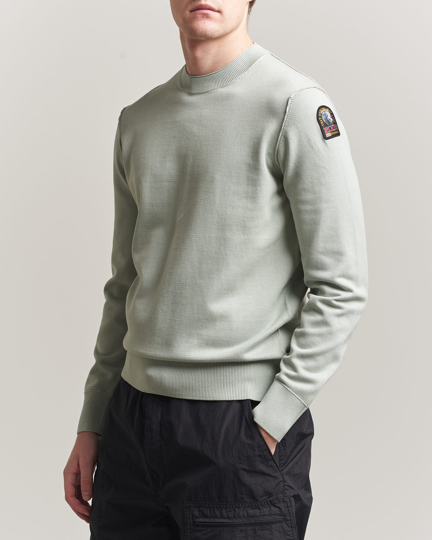 Herre | Trøjer | Parajumpers | Basic Braw Knitted Sweater Fresh Grey