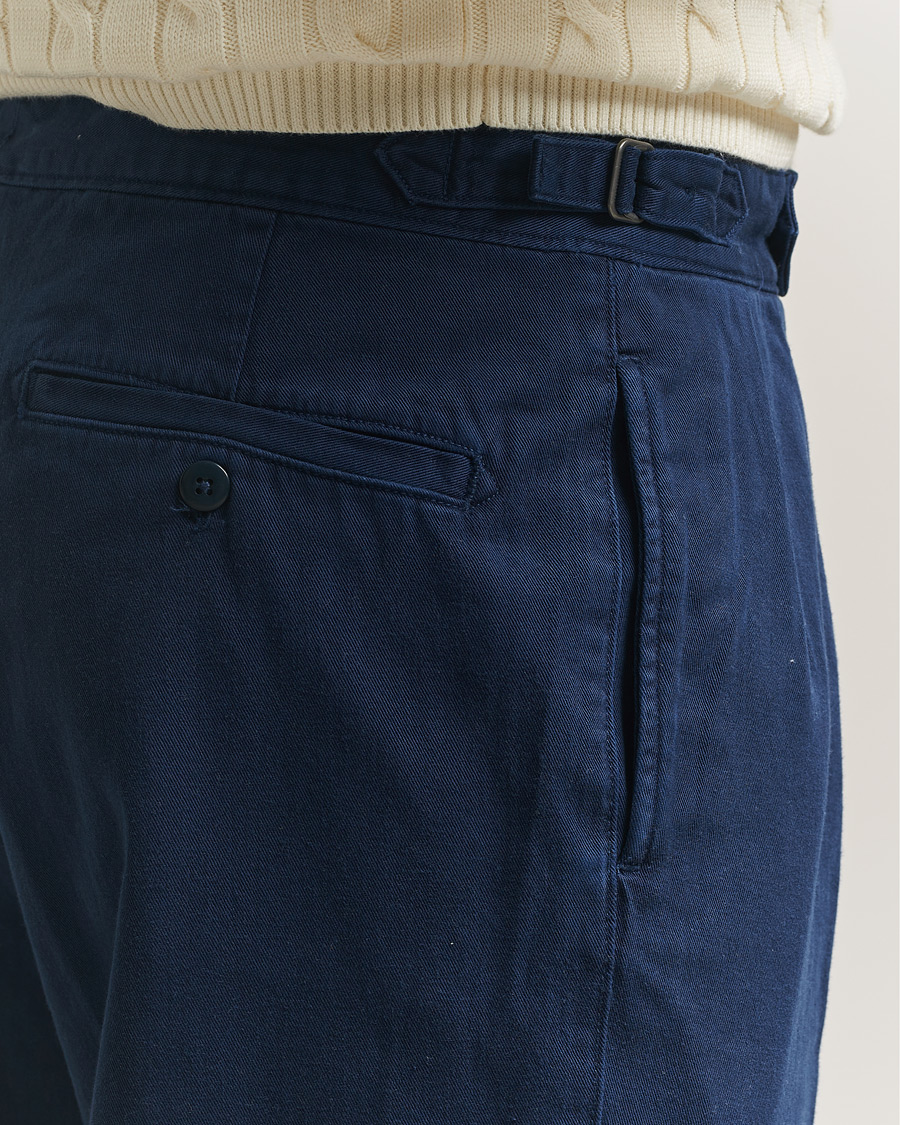 Herre | Bukser | Polo Ralph Lauren | Pleated Cotton Twill Chinos Dark Cobalt