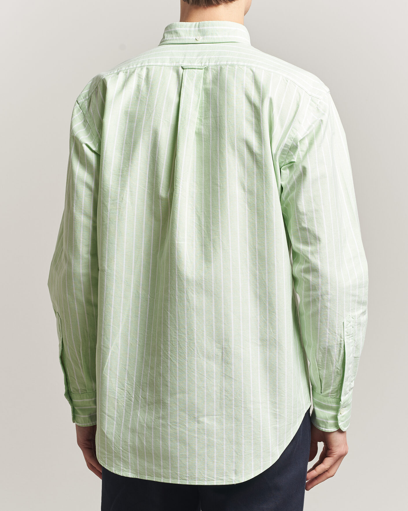 Herre | Skjorter | Kamakura Shirts | Vintage Ivy Oxford BD Shirt Green Blazer Stripe