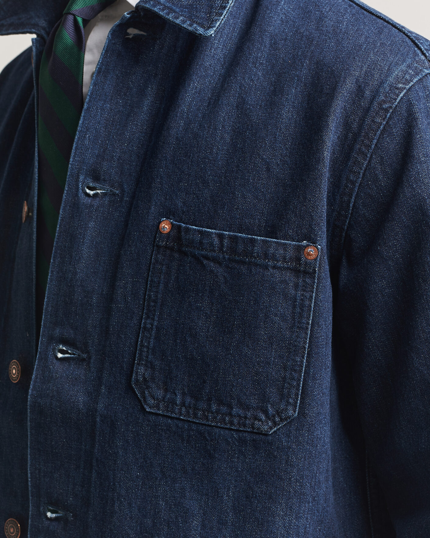 Herre | Jakker | Kamakura Shirts | French Work Jacket Dark Denim