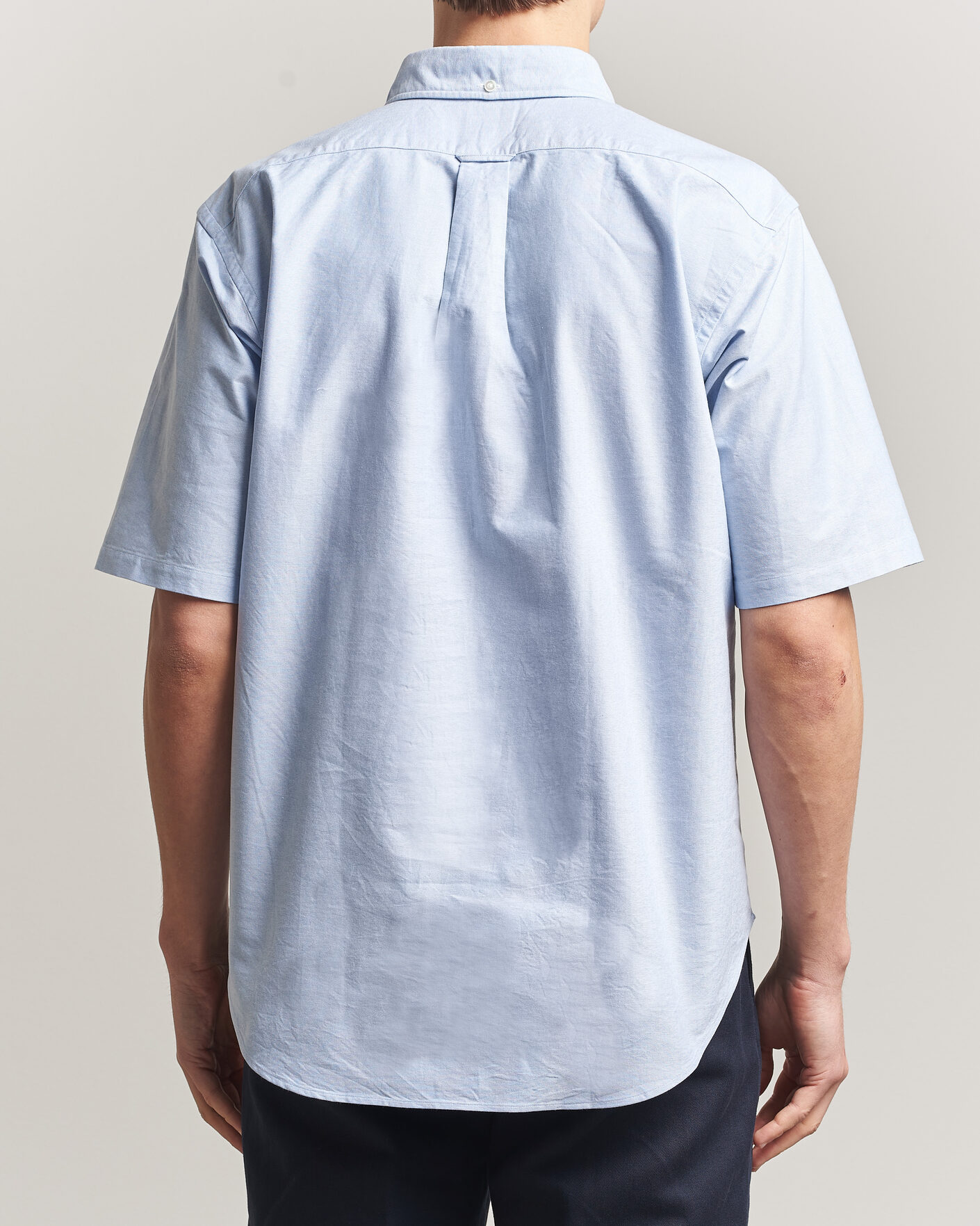 Herre | Skjorter | Kamakura Shirts | Vintage Ivy Half Sleeve Oxford Popover Light Blue