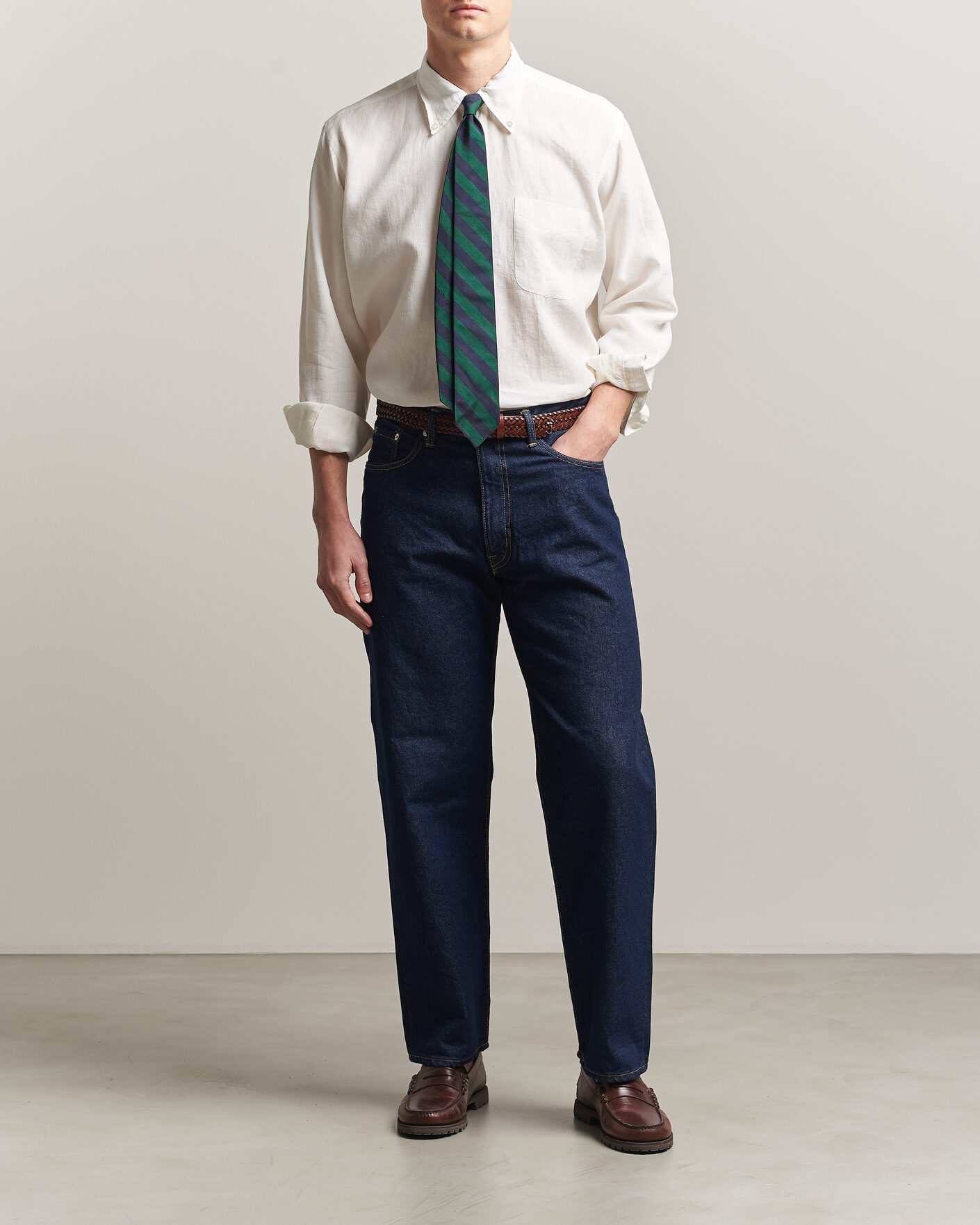 Herre | Skjorter | Kamakura Shirts | Linen Ametora Shirt White